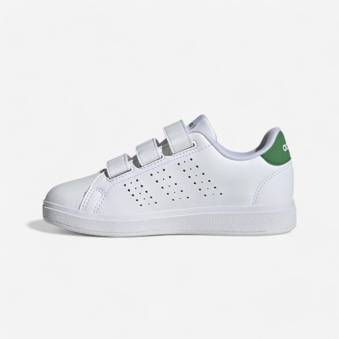 Chaussure adidas ADVANTAGE scratch enfant - blanc et vert – blanc
