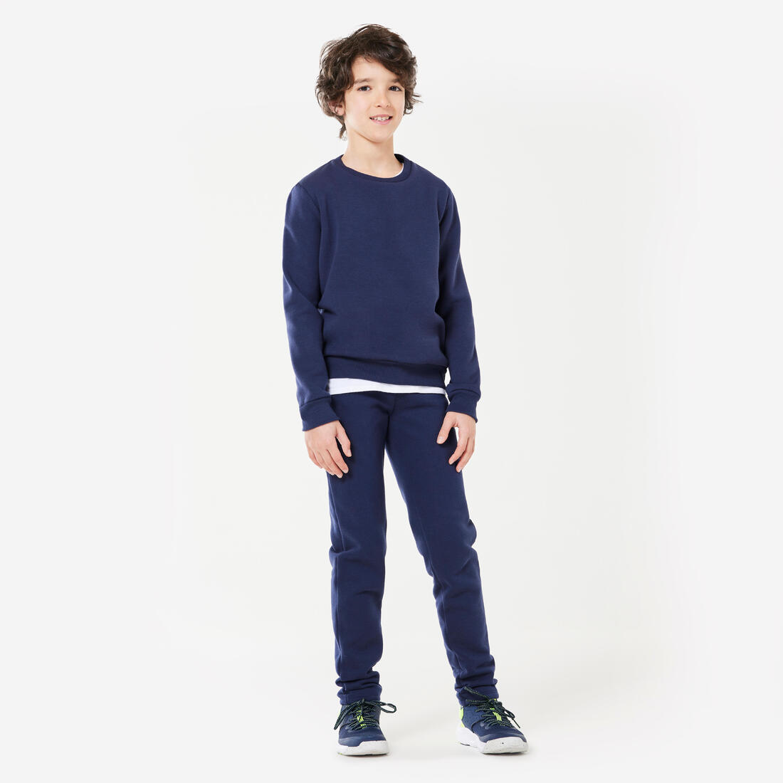 Sweat col rond mixte, chaud enfant, bleu foncé
