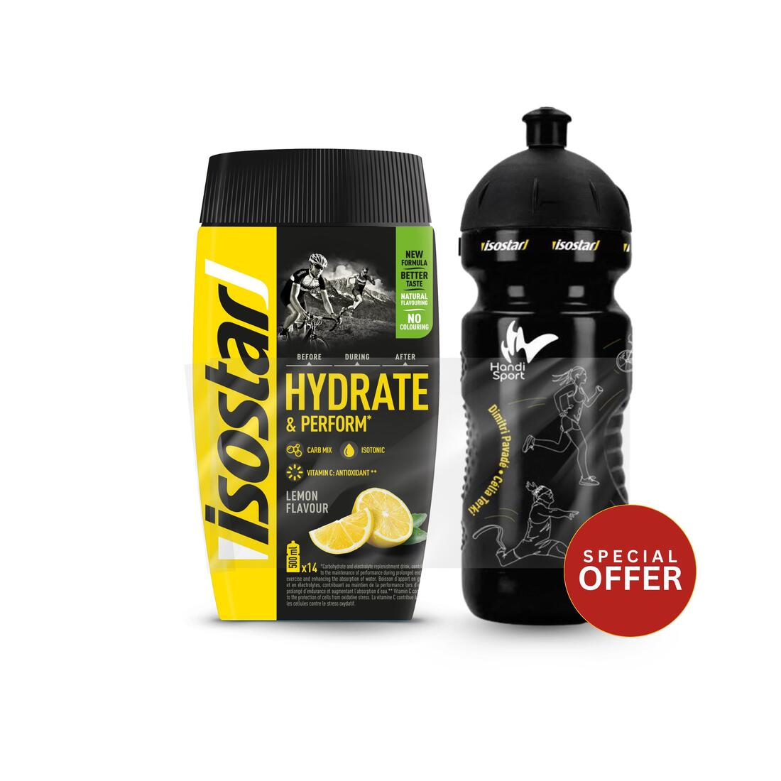 Offre spéciale boisson isotonique poudre HYDRATE&PERFORM citron 560g/Bidon 0.65L