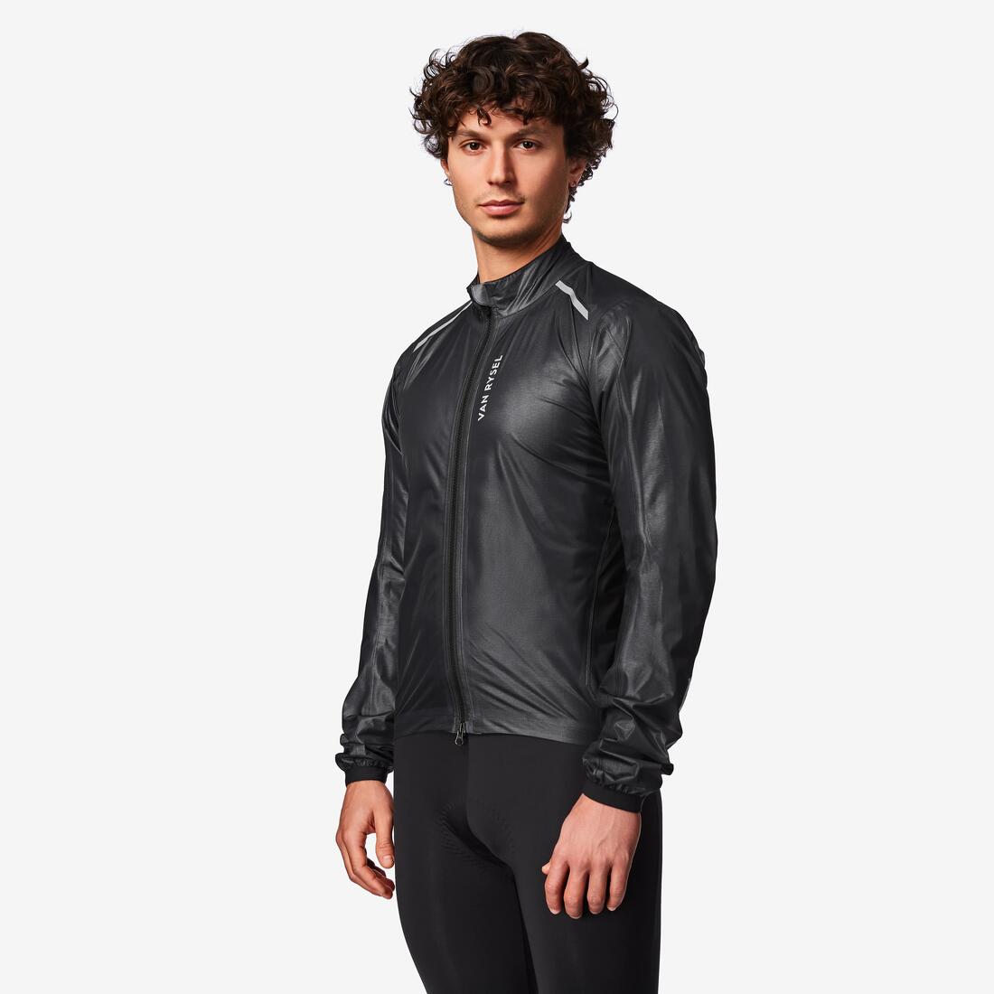 Veste de pluie de vélo de route manches longues homme, RCR ultralight noir