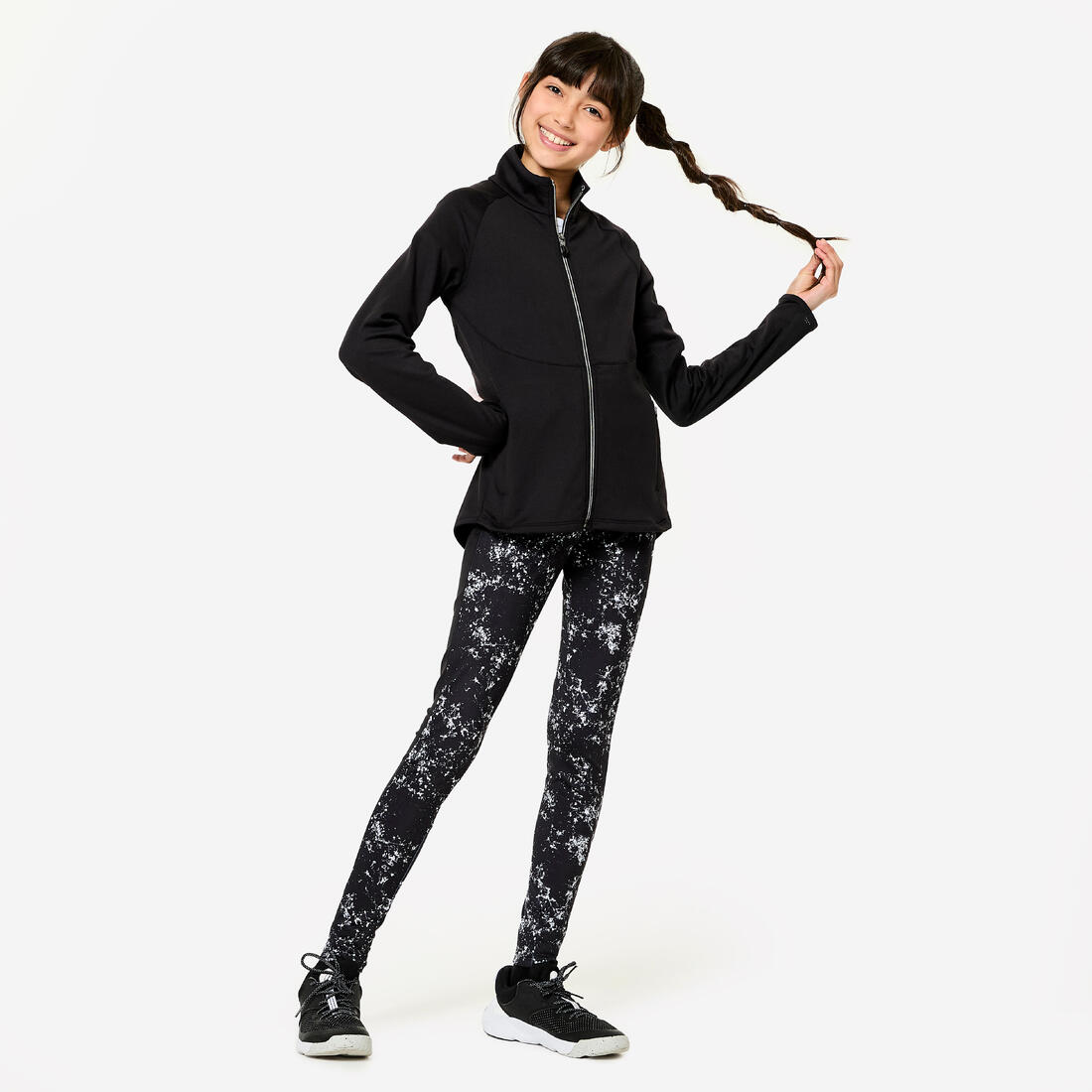 Veste de sport cintrée fille, vnoir