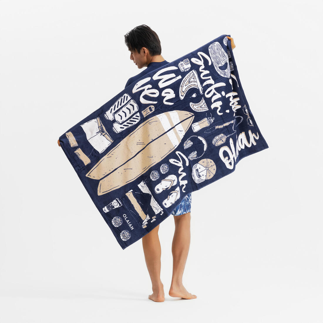 Serviette l print bora 145x85 cm – indigo nuit