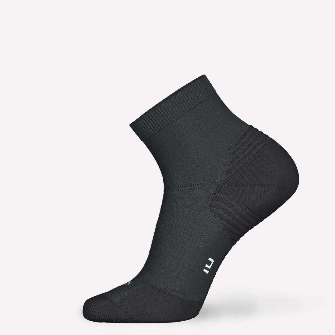 LOT de 2 PAIRES de CHAUSSETTES DE RUNNING RUN500 EPAISSES MID NOIRES