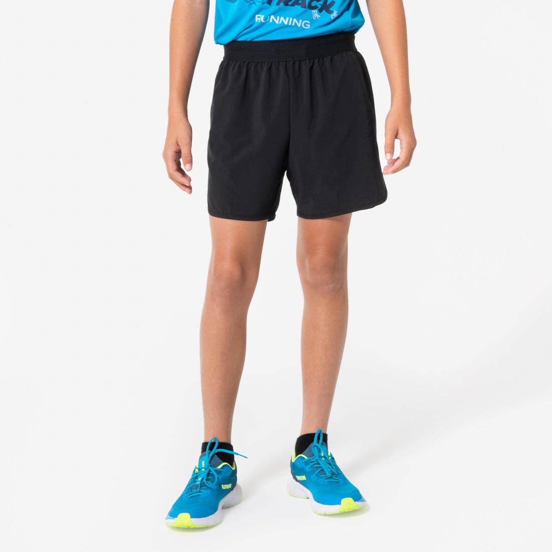 Short de Running respirant Enfant - KIPRUN dry+ 900 noir et gris