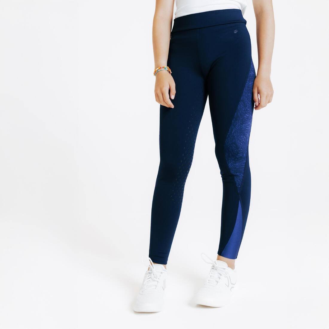 Legging équitation fullgrip Enfant - 500 marine print