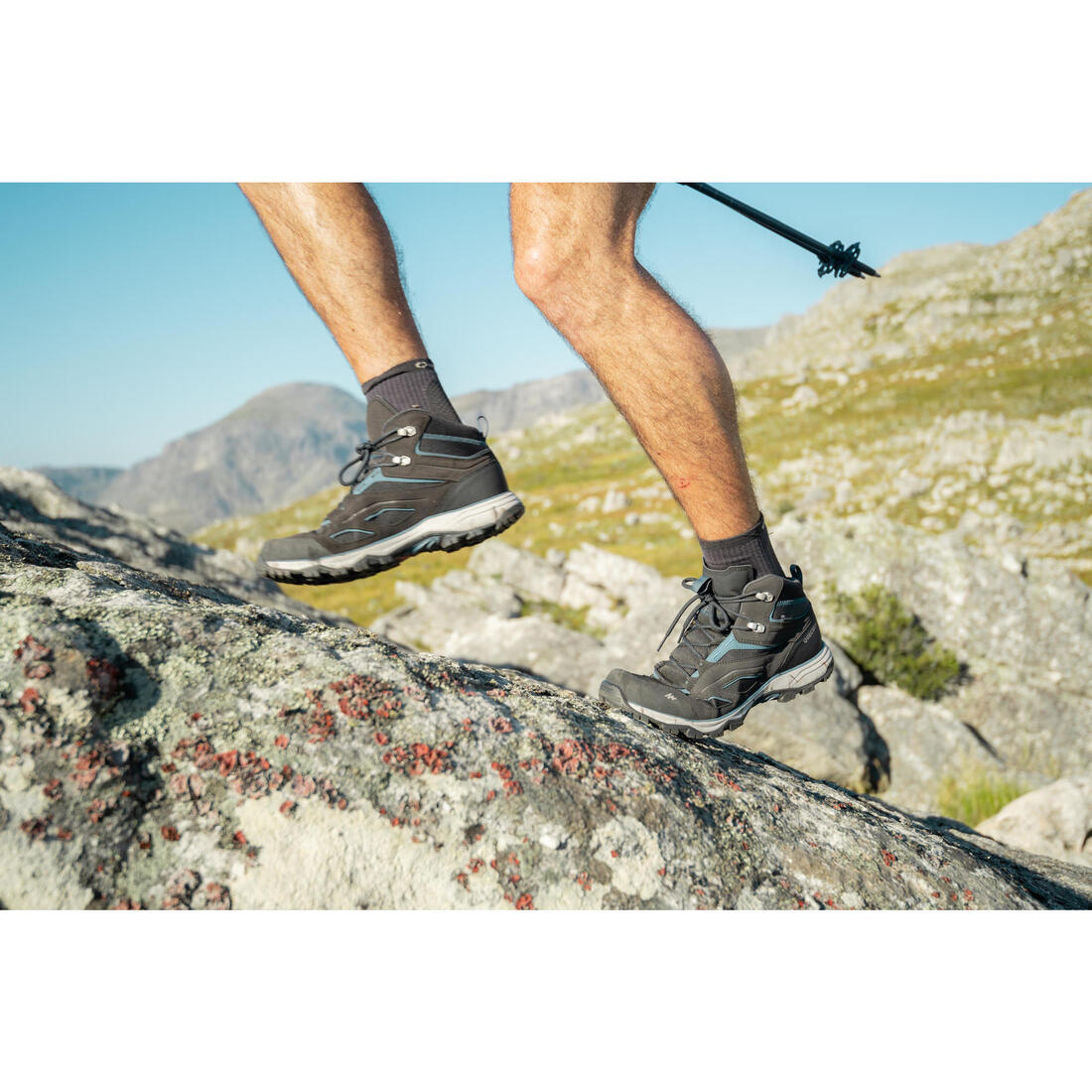 Chaussures imperméables de randonnée montagne - mh100 mid noir homme