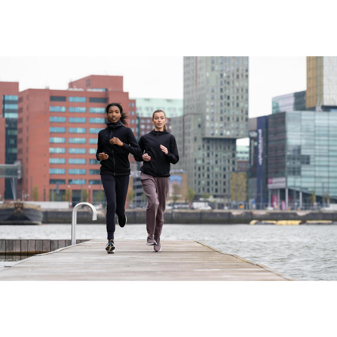 Veste coupe-vent de running Femme - KIPRUN Run 100 Wind Noire