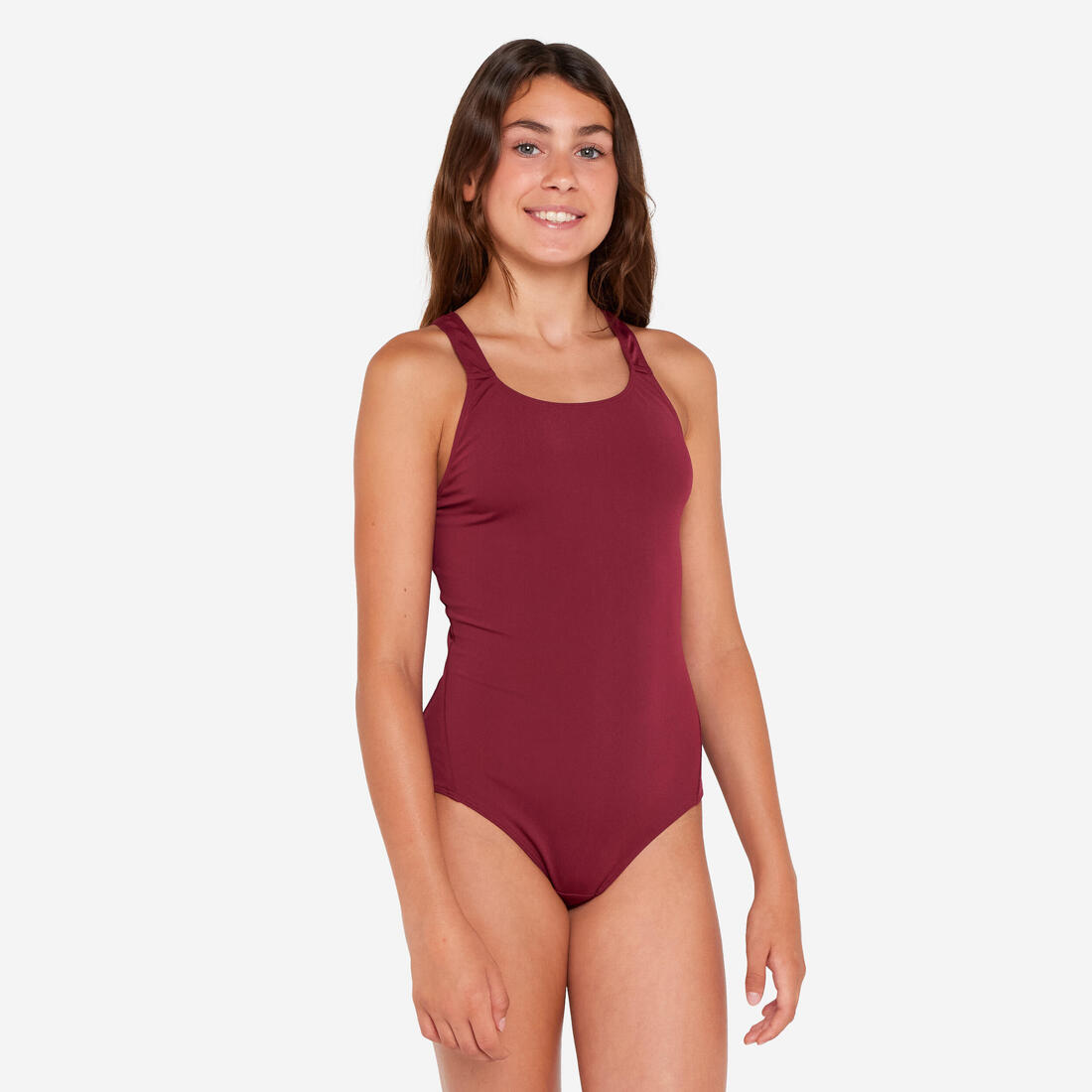 Maillot de bain 1 pièce natation Fille - 100 Vera violet