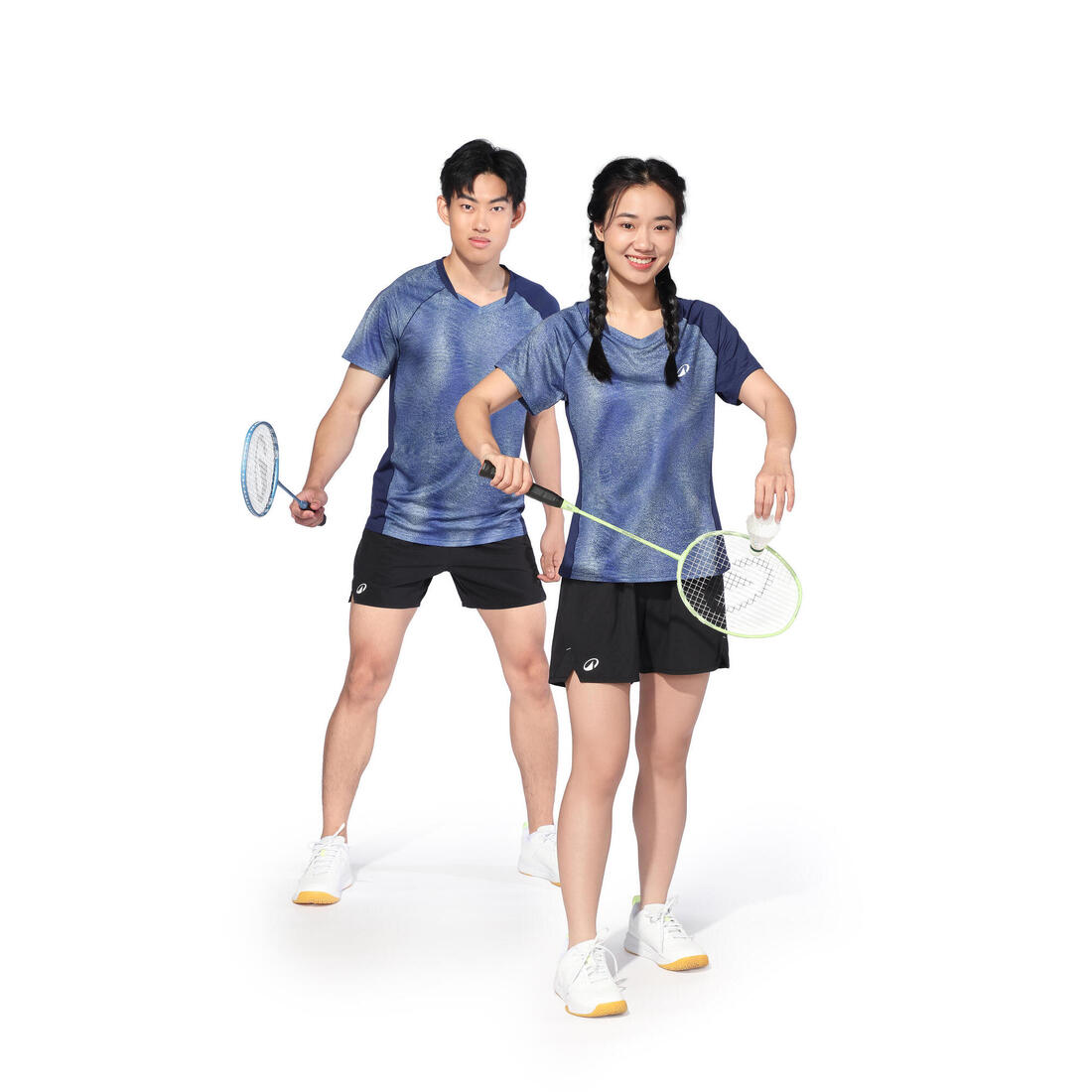 Lot de Raquettes de Badminton Adulte BR 190 Partner - Bleu/Citron Vert