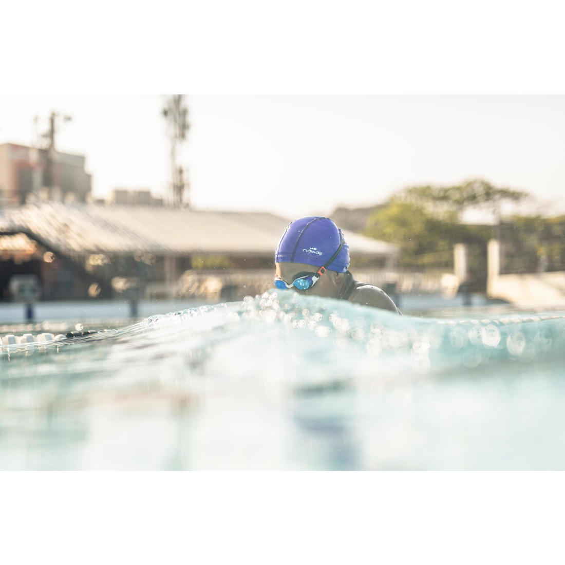 Lunettes de natation Taille Unique - Bfit blanches verres miroirs