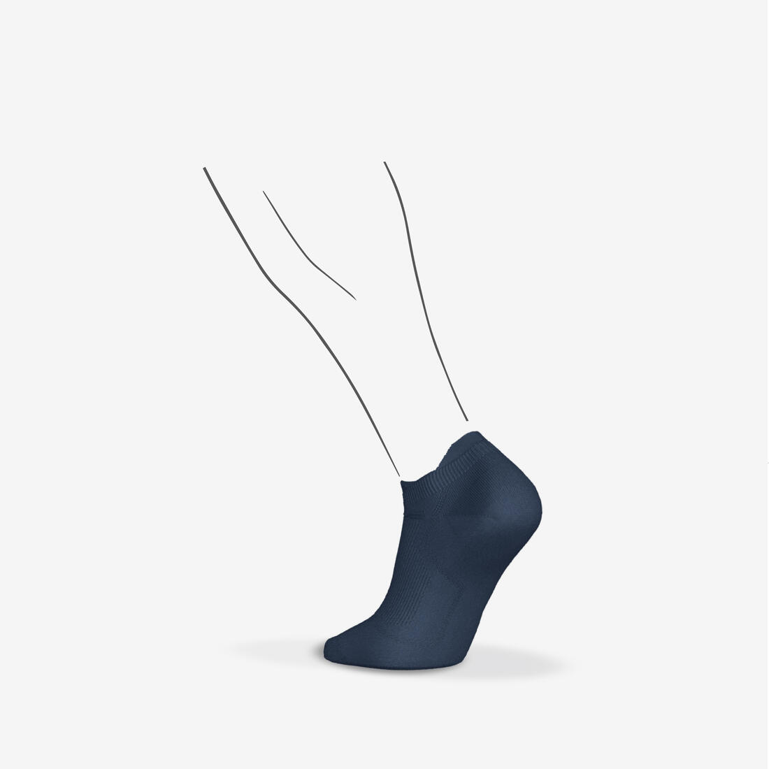 Lot de 2 paires de chaussettes de running junior, run500 noir