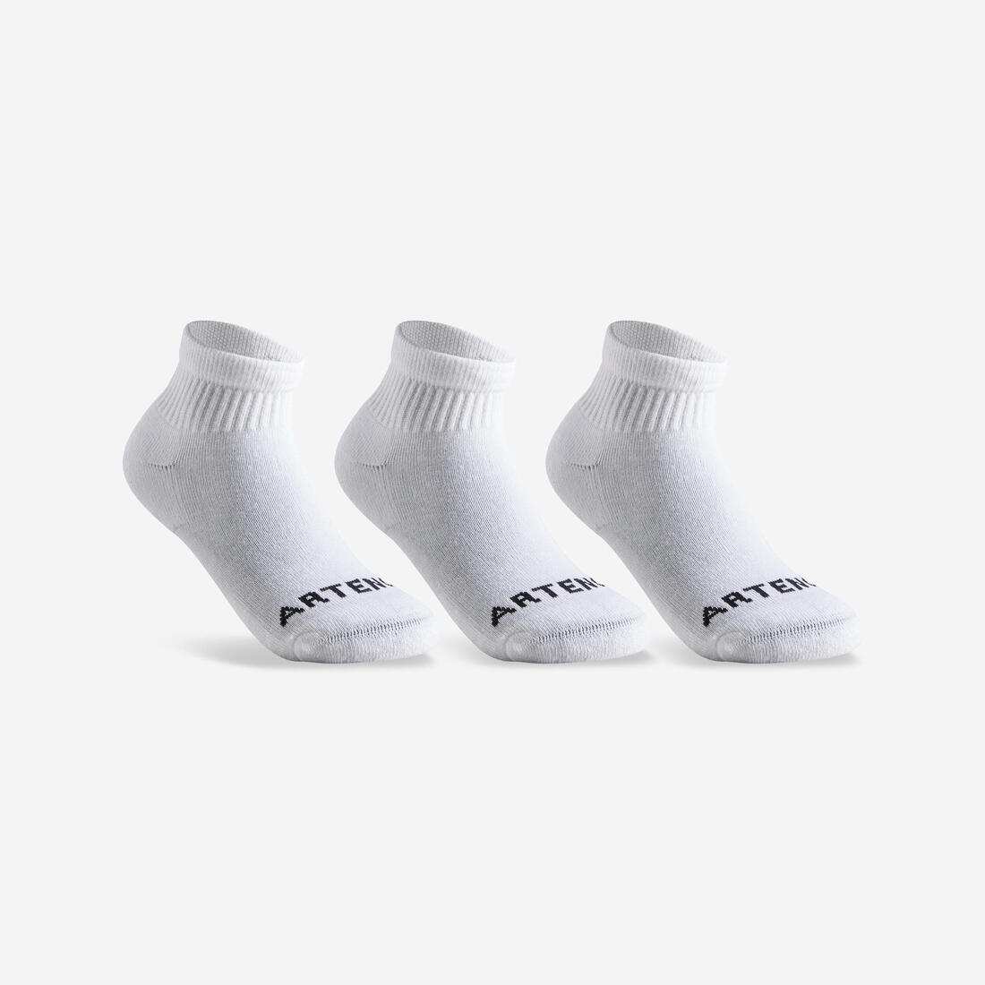 CHAUSSETTES DE SPORT ENFANT MI-HAUTES  ARTENGO  RS 100 LOT DE 3