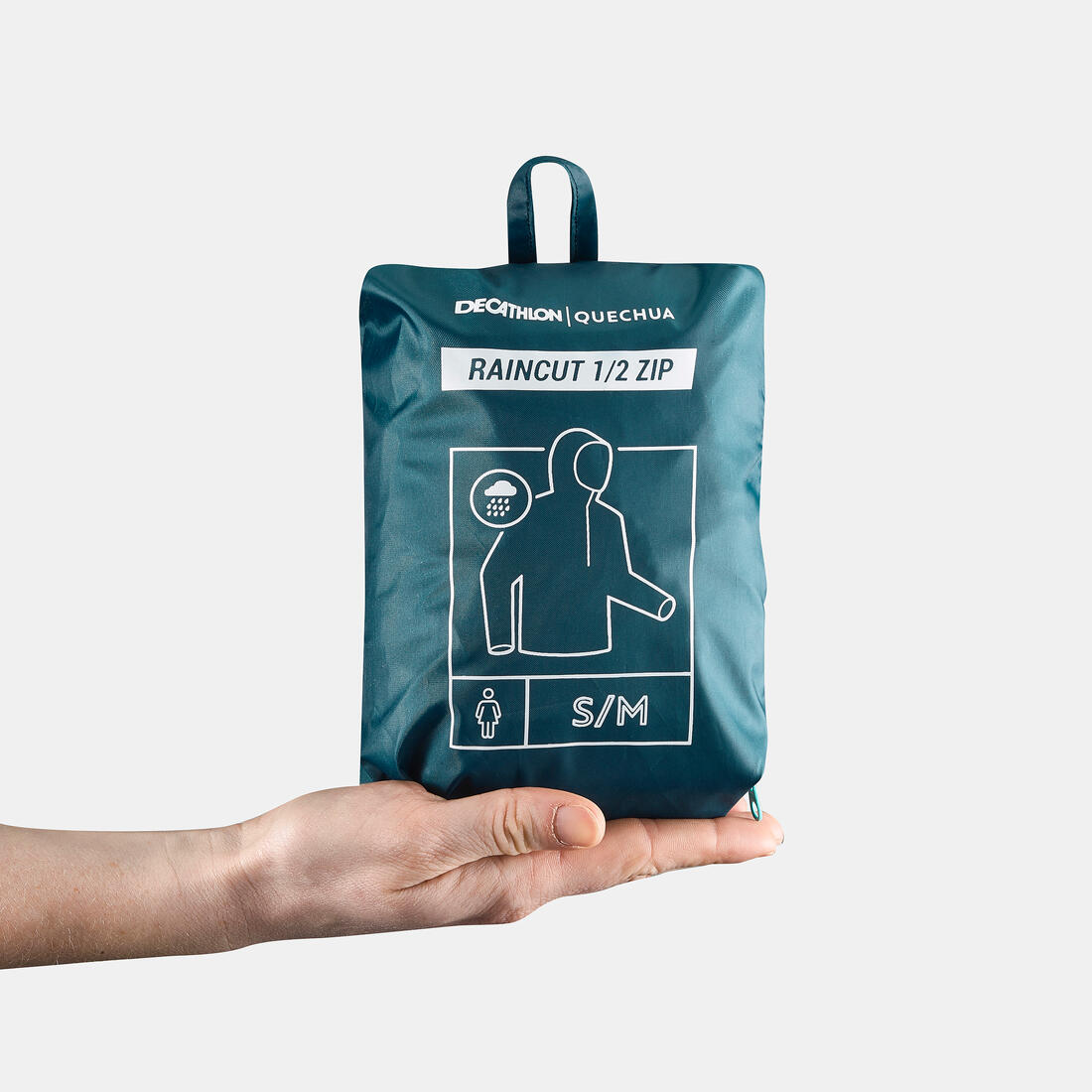 Veste de randonnée  déperlante coupe-vent femme, Raincut 1/2 Zip