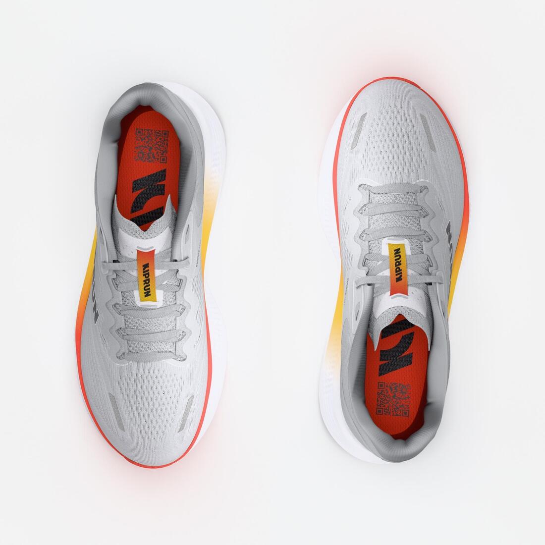 Chaussures de running route homme, Kiprun Kipride Max gris et