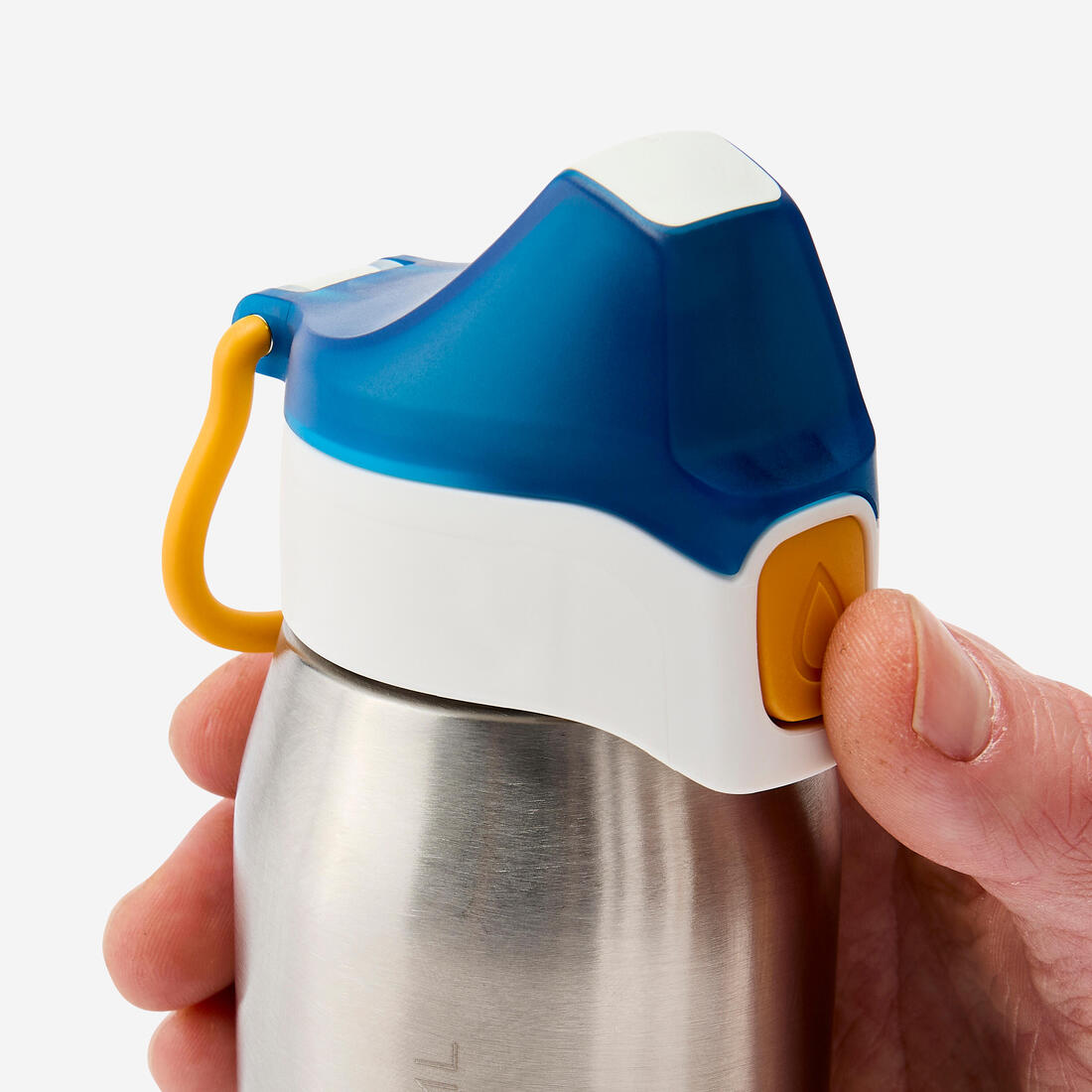 Bidon/ gourde vélo enfant 3-6 ans 350ml, inox bleu