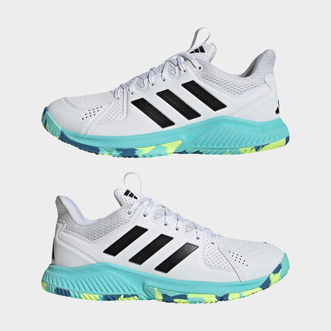 Chaussuresde handball Adulte - adidas Court Flight blanc/jaune/bleu