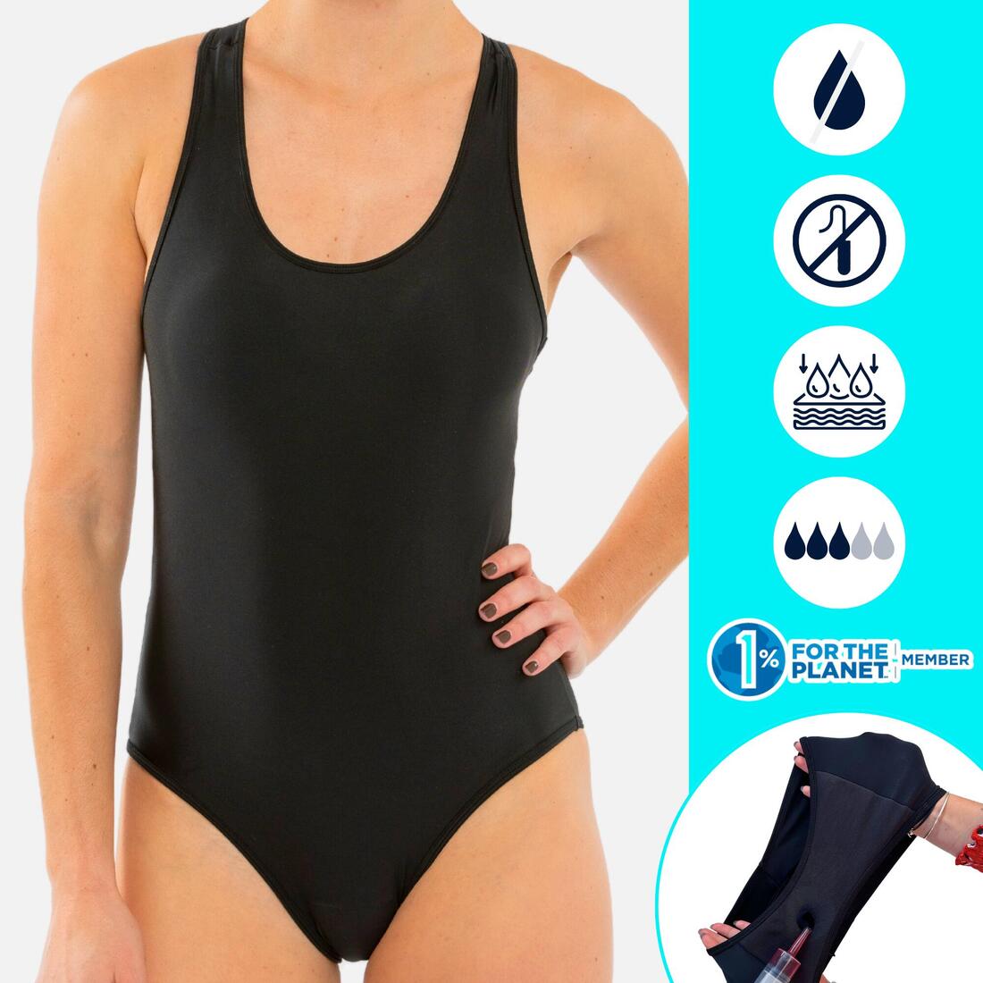 Maillot de Bain Menstruel - Dos nageur - Flux moyen - Lola