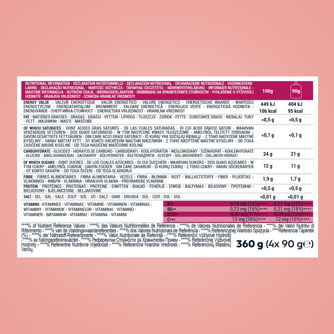 Spécialité de fruits énergétique pomme et banane 4 x 90g