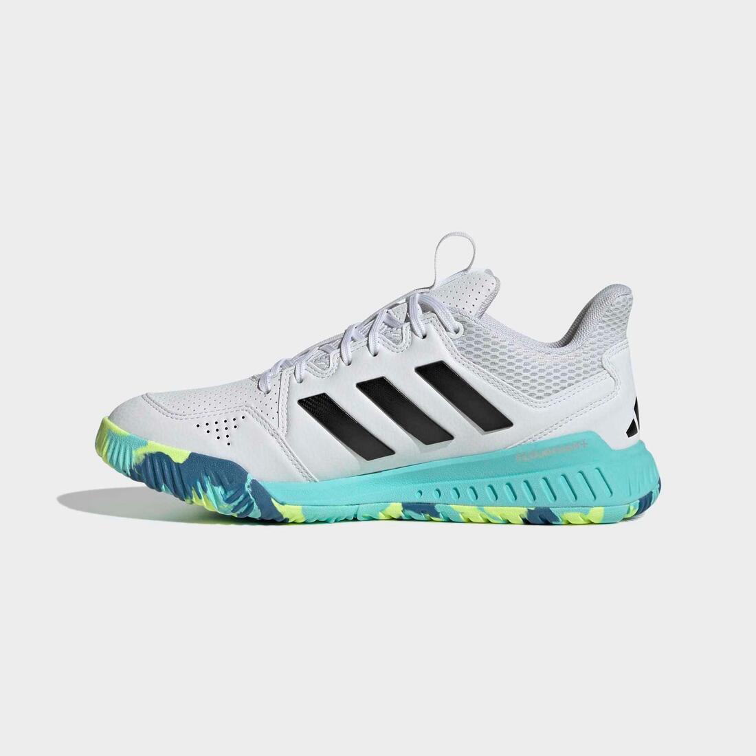 Chaussuresde handball Adulte - adidas Court Flight blanc/jaune/bleu