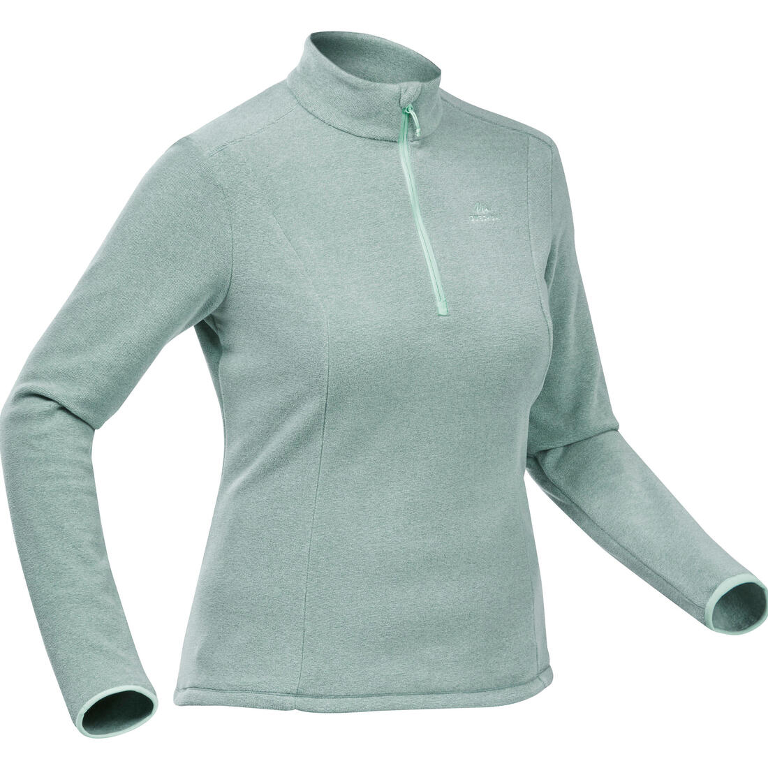 Polaire de randonnée montagne femme, MH100 grise – vert menthe pastel