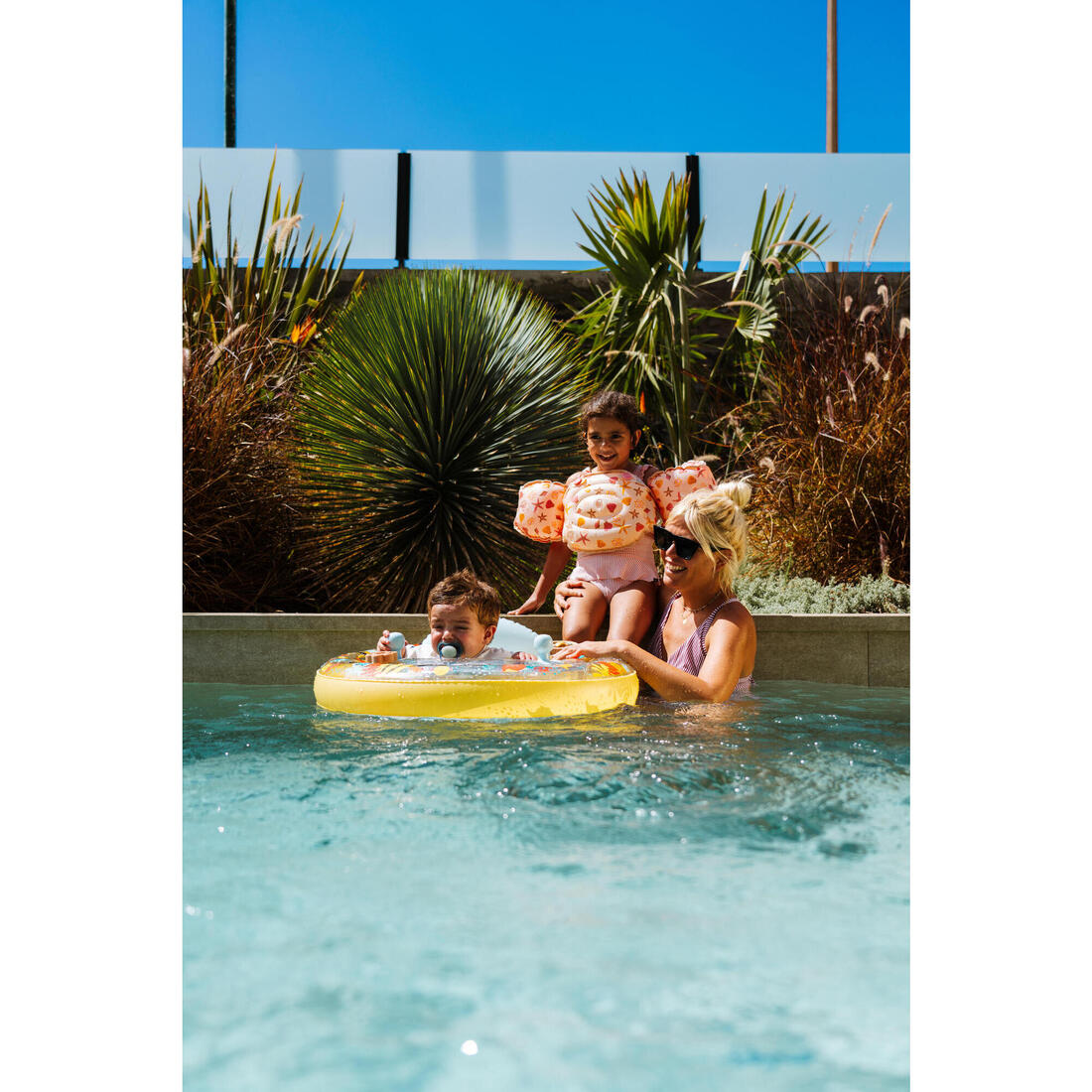 Bouée siège de piscine avec poignées Bébé 7-15kg - allfish jaune