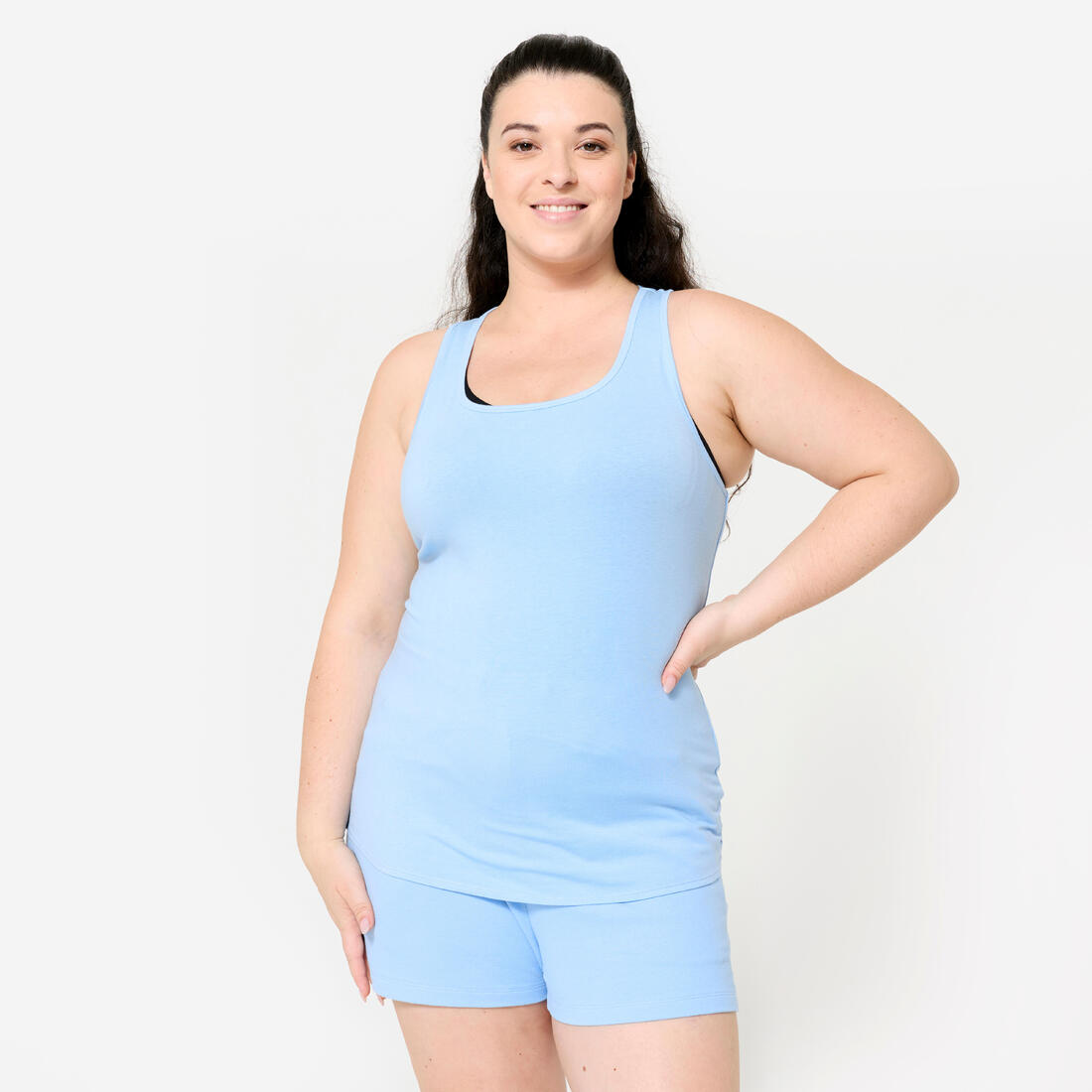 Débardeur slim col rond fitness femme