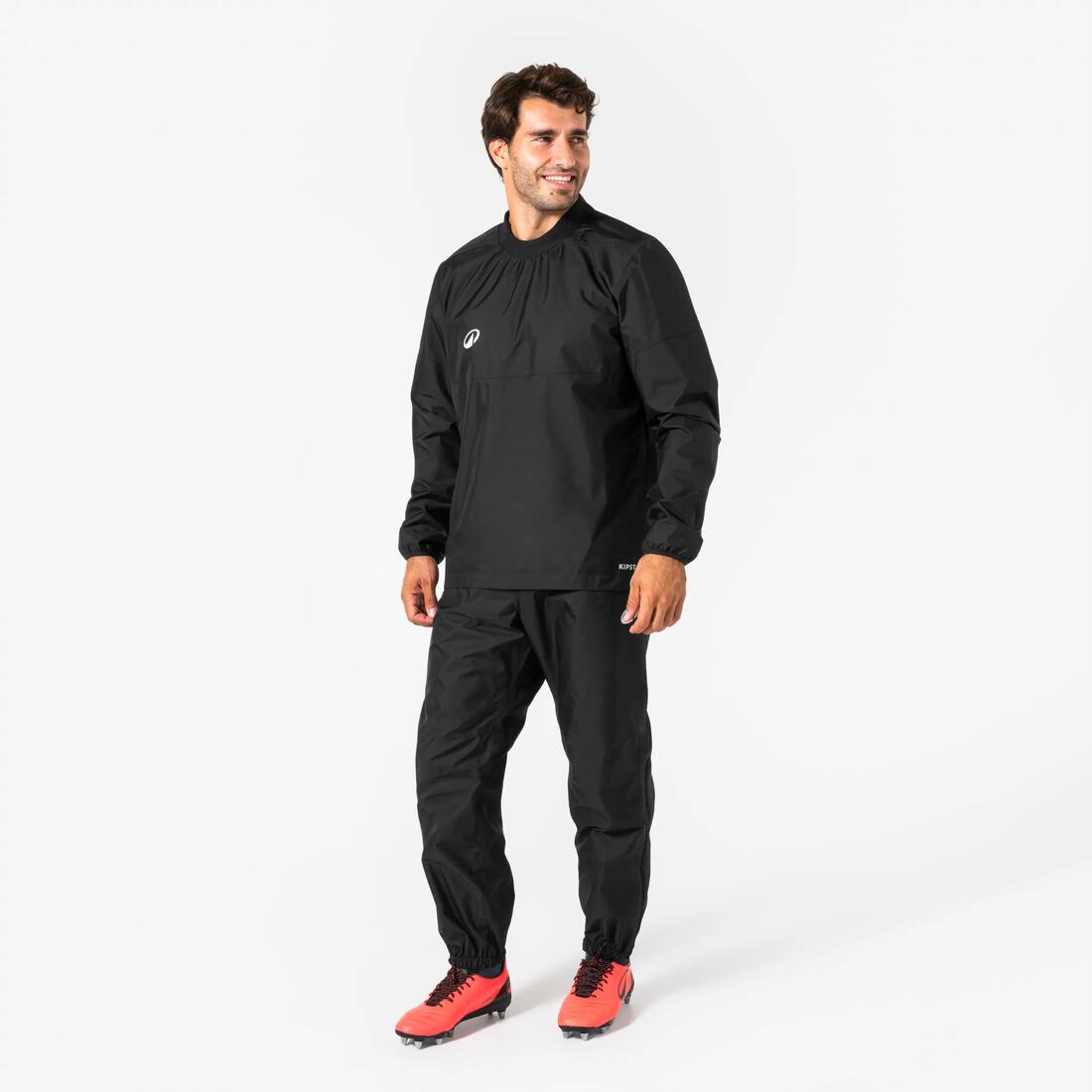 Coupe vent de pluie imperméable de rugby Adulte - Smocktop noir 500