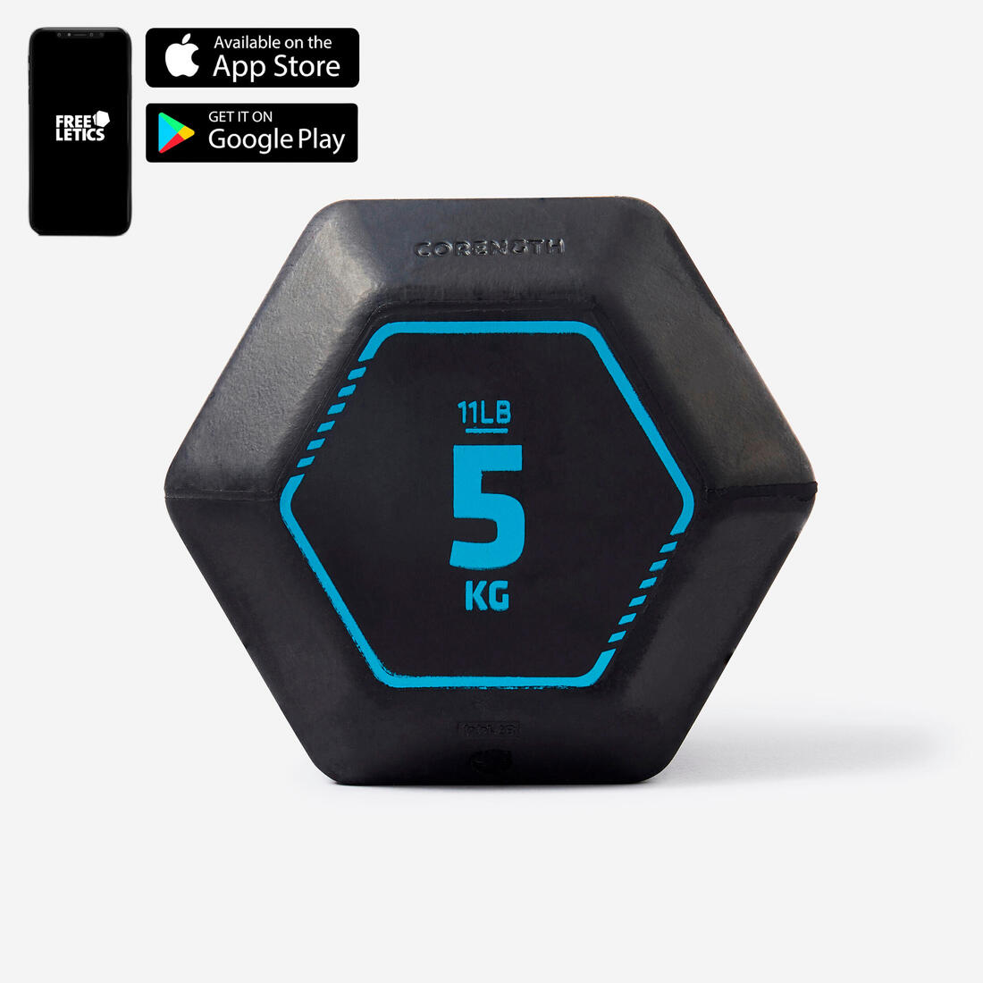 Haltère de cross training et musculation 5 kg, en fonte 80 % recyclée