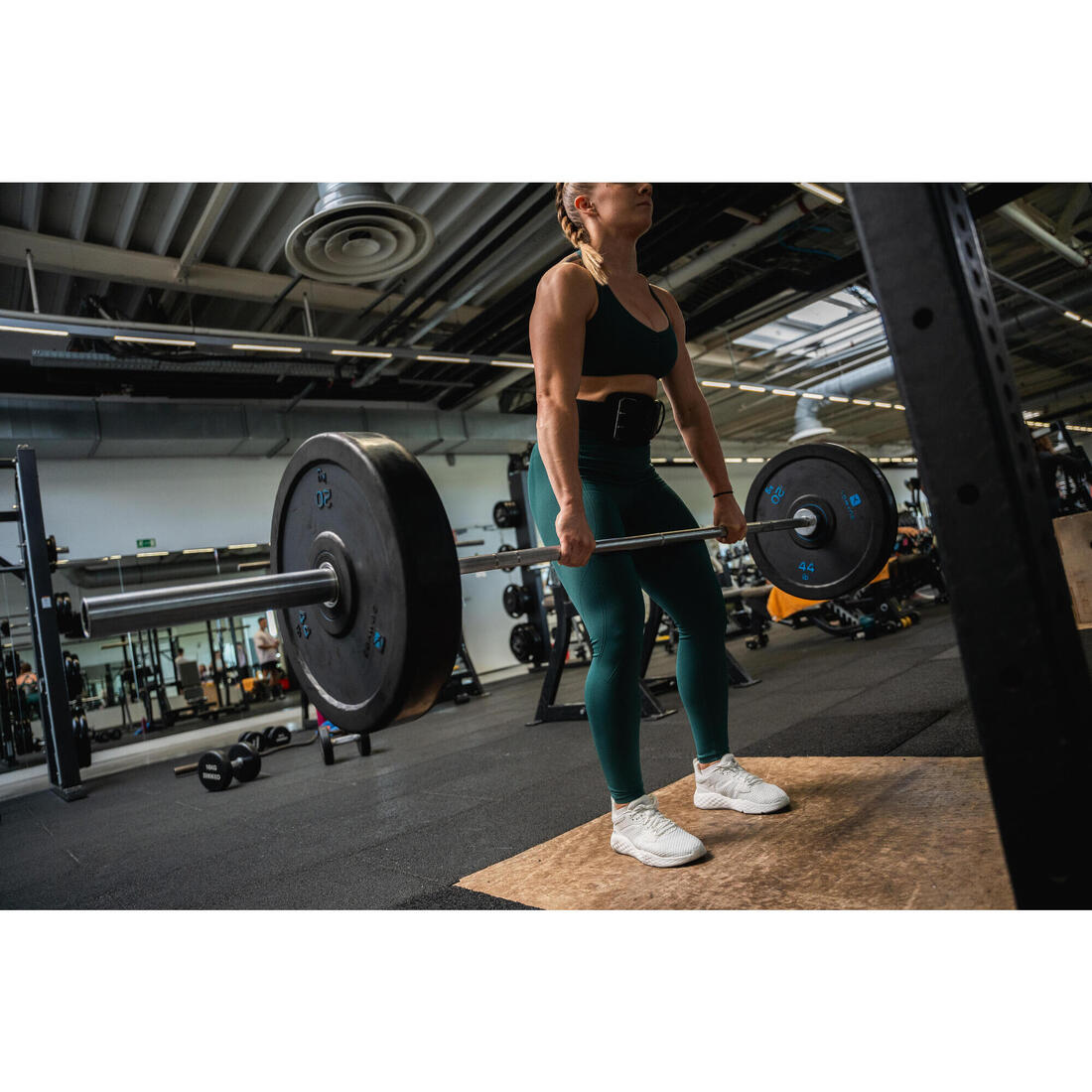 Ceinture lombaire de musculation en cuir résistante, noire