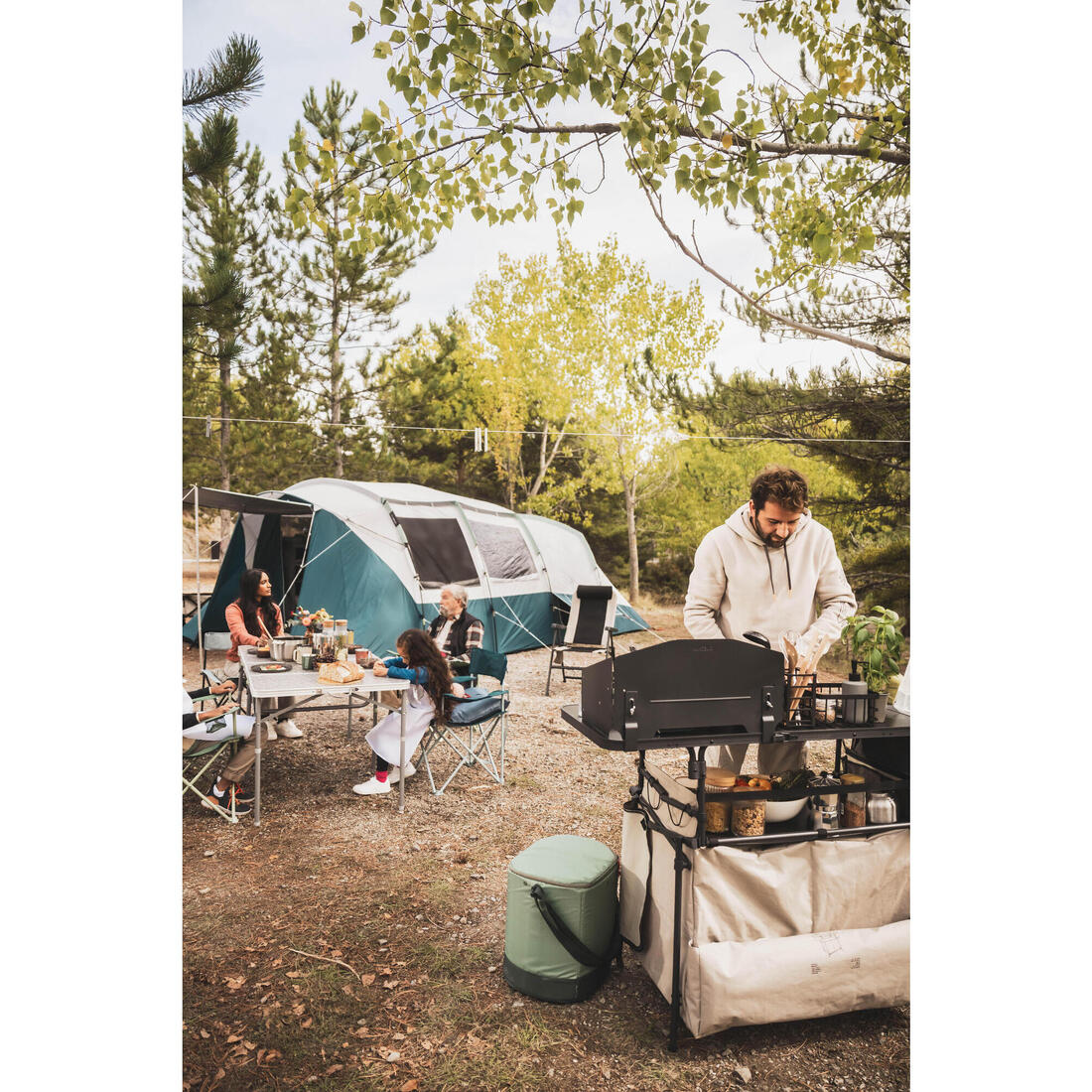 Popote 900 de camping XL en inox + anti-adhésif - 4 personnes - 33 éléments