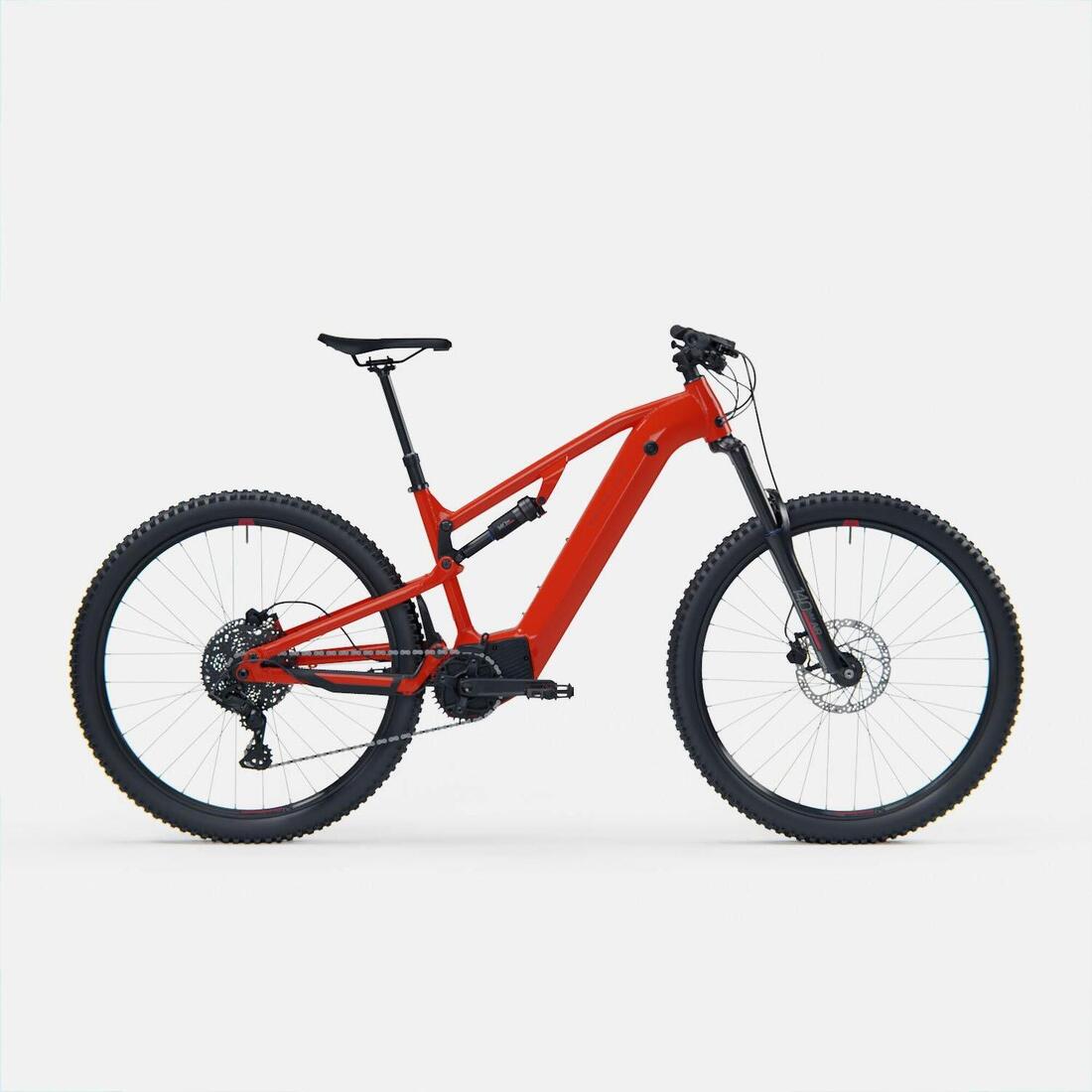 Vélo VTT électrique tout suspendu 29" - E-EXPL 520 S Rouge vif