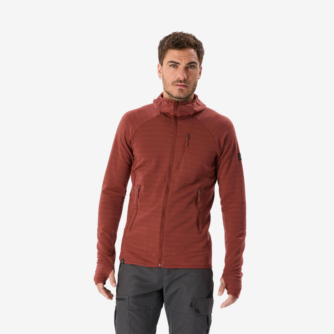 Pull technique à capuche en laine mérinos homme, Resist