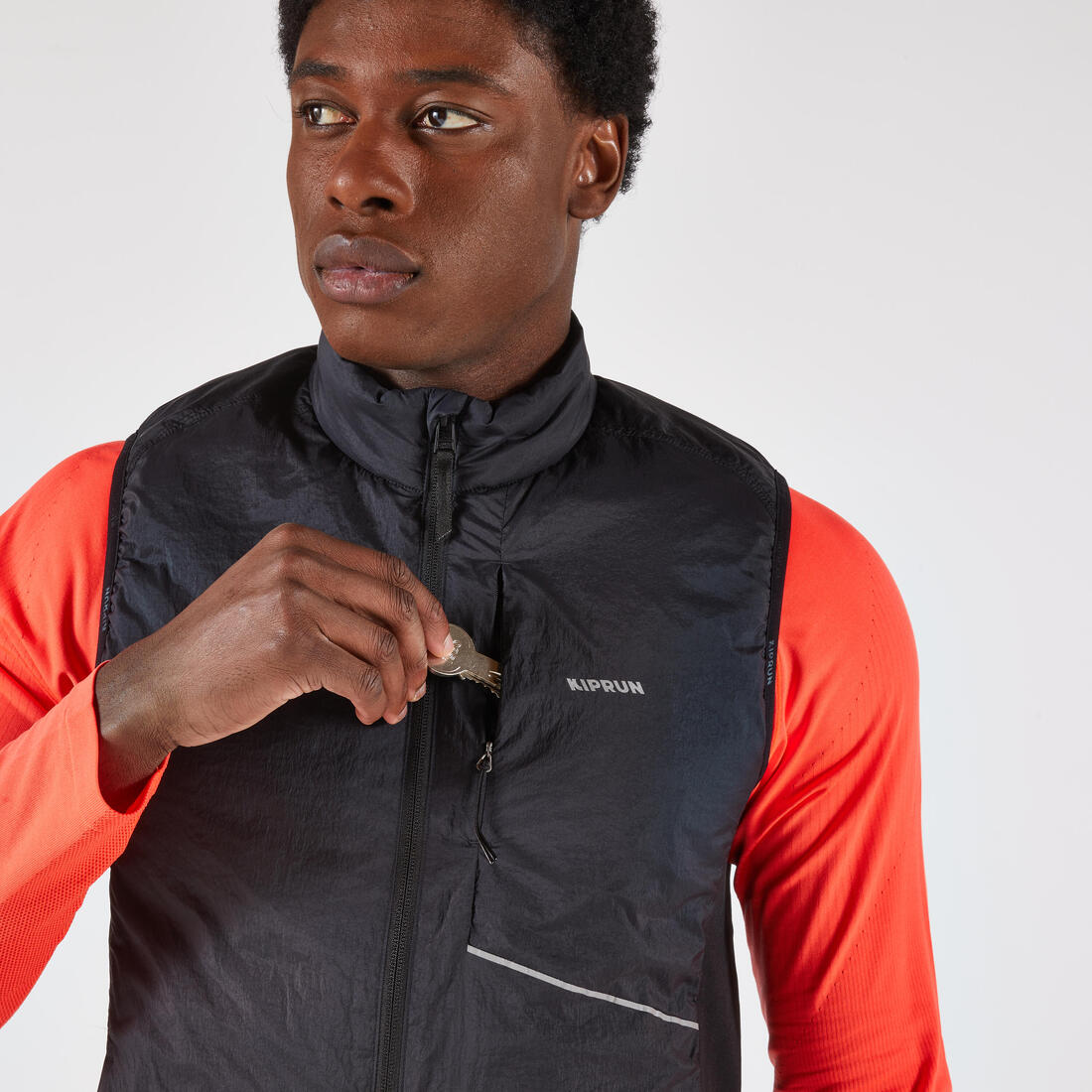Veste sans manche chaude de running Homme, KIPRUN SL 500 warm