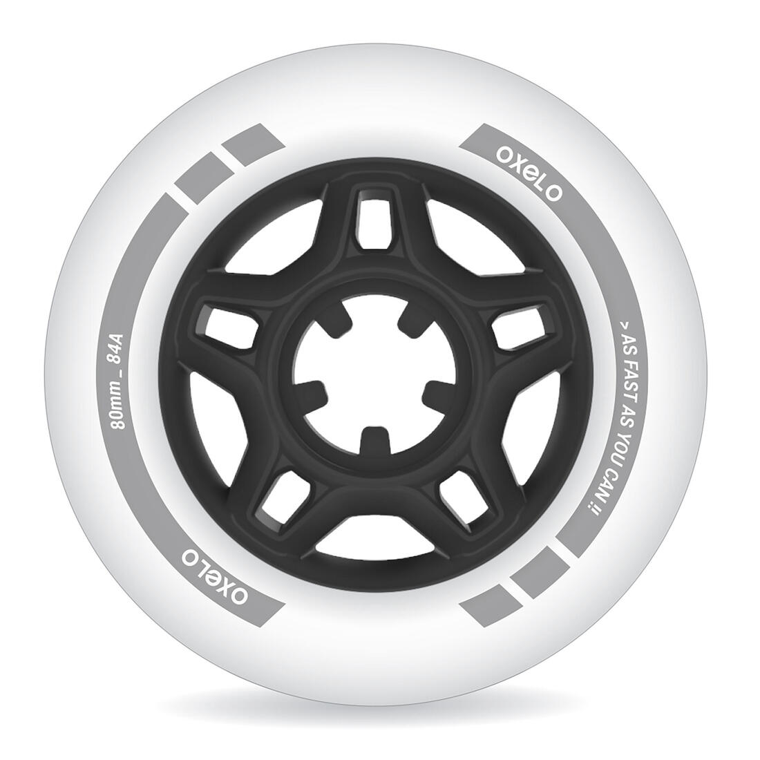4 roues de roller en ligne fitness FIT 80mm 84A blanches