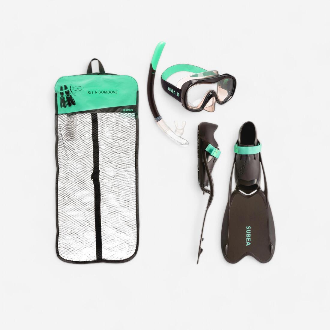 Kit de snorkeling R'Gomoove Adulte noir vert