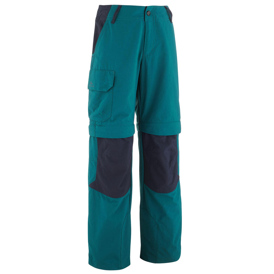 Pantalon de randonnée modulable enfant 7-15 ans, MH500 noir – bleu canard