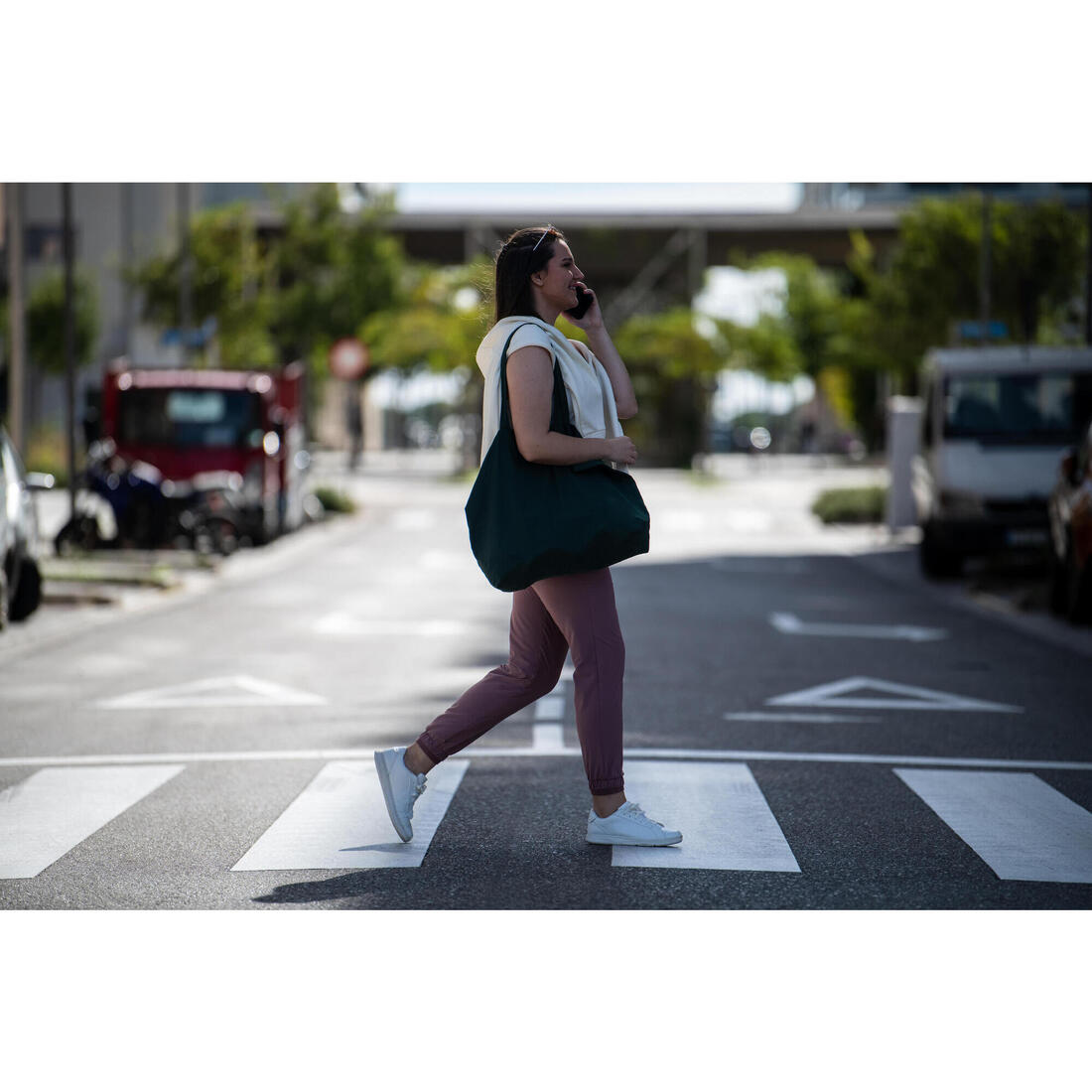 Chaussures marche urbaine femme Walk Protect kaki