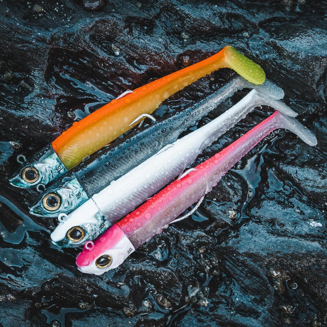 Kit leurres souples shad texan anchois ancho 120 12gr ayu en mer
