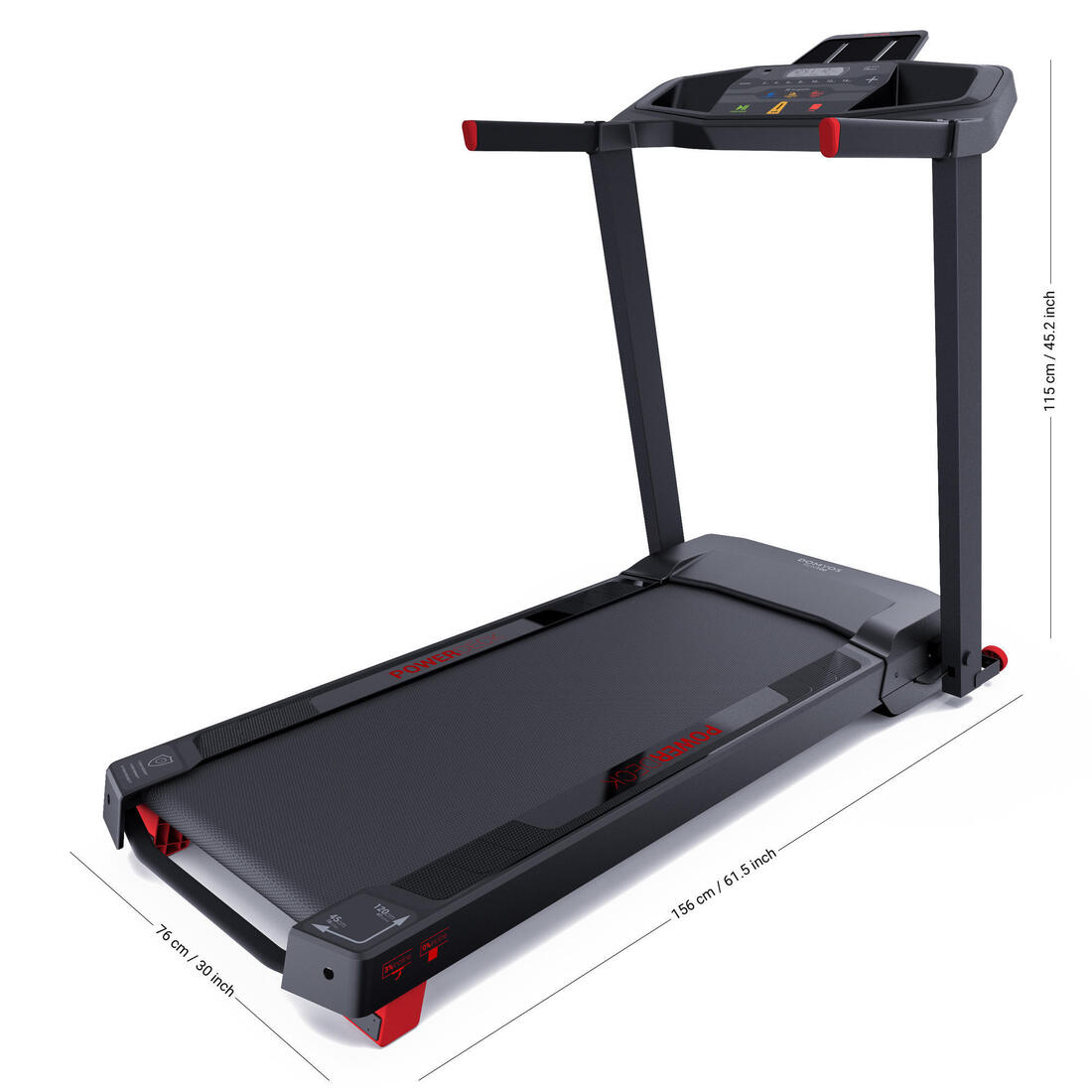 Tapis de course run100e, compact et connecté, 14 km/h, 45x120 cm
