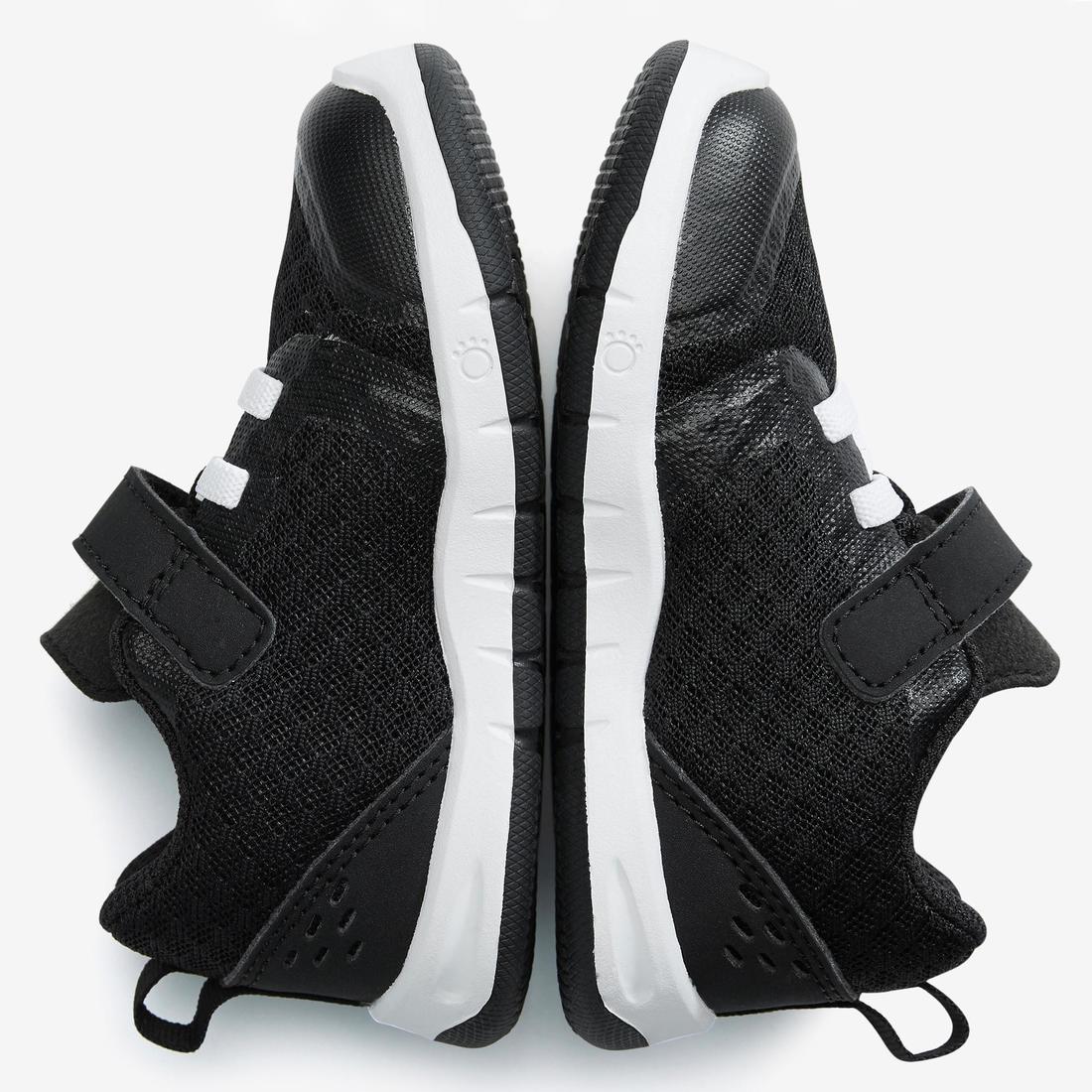 Chaussures de sport à scratch respirantes et confortables bébé, noir et