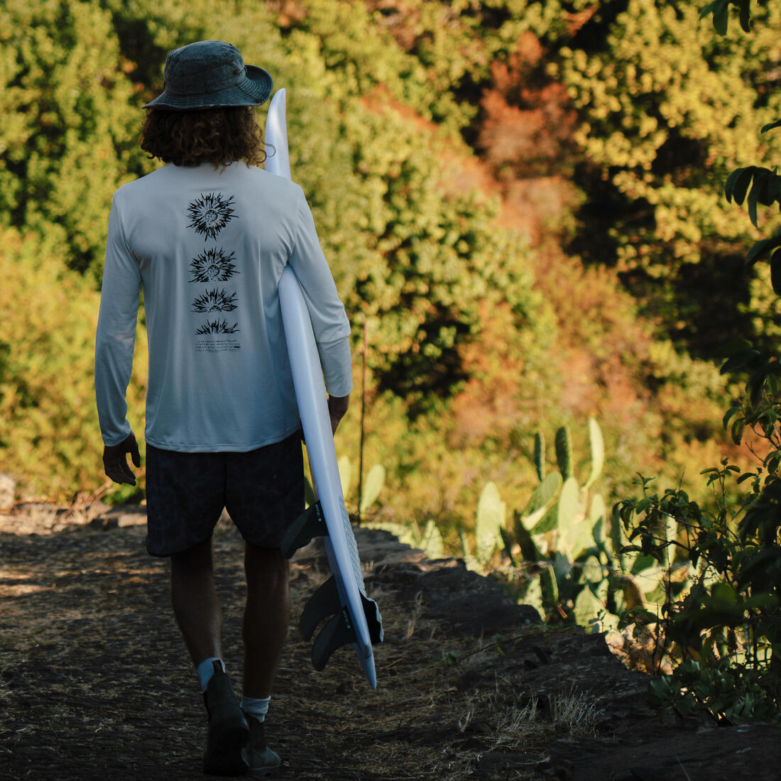 tee shirt de surf manches longues UPF50+ homme - flower
