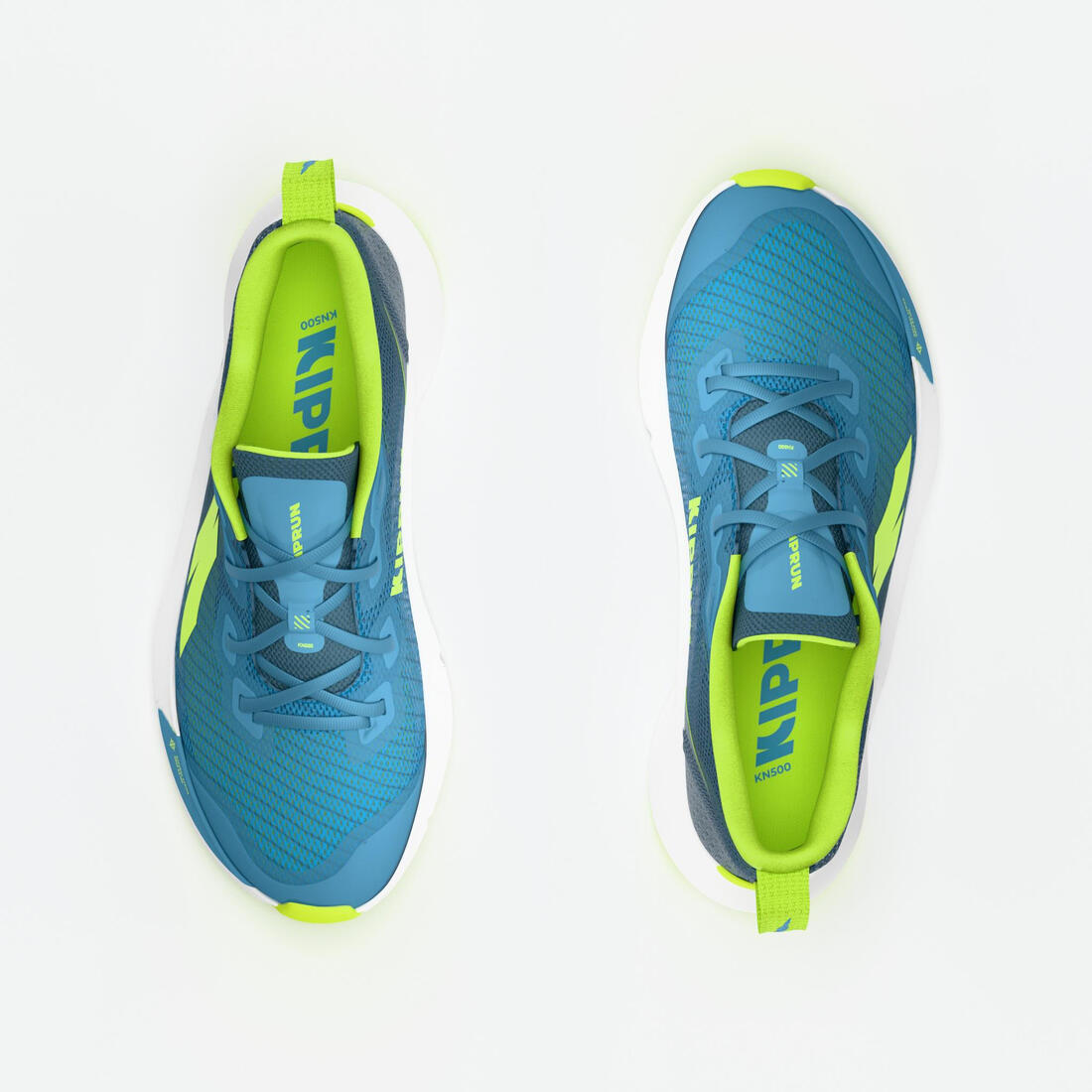 Chaussures de running drop 0 Enfant - KIPRUN KN500 vertes jaunes noires