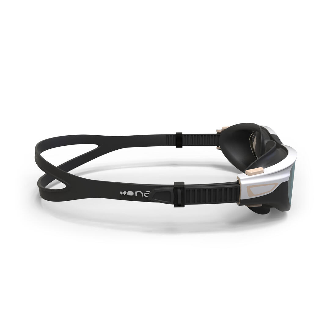 Lunettes De Natation SPIRIT - Verres Miroirs - Grande Taille - Noir Beige Blanc