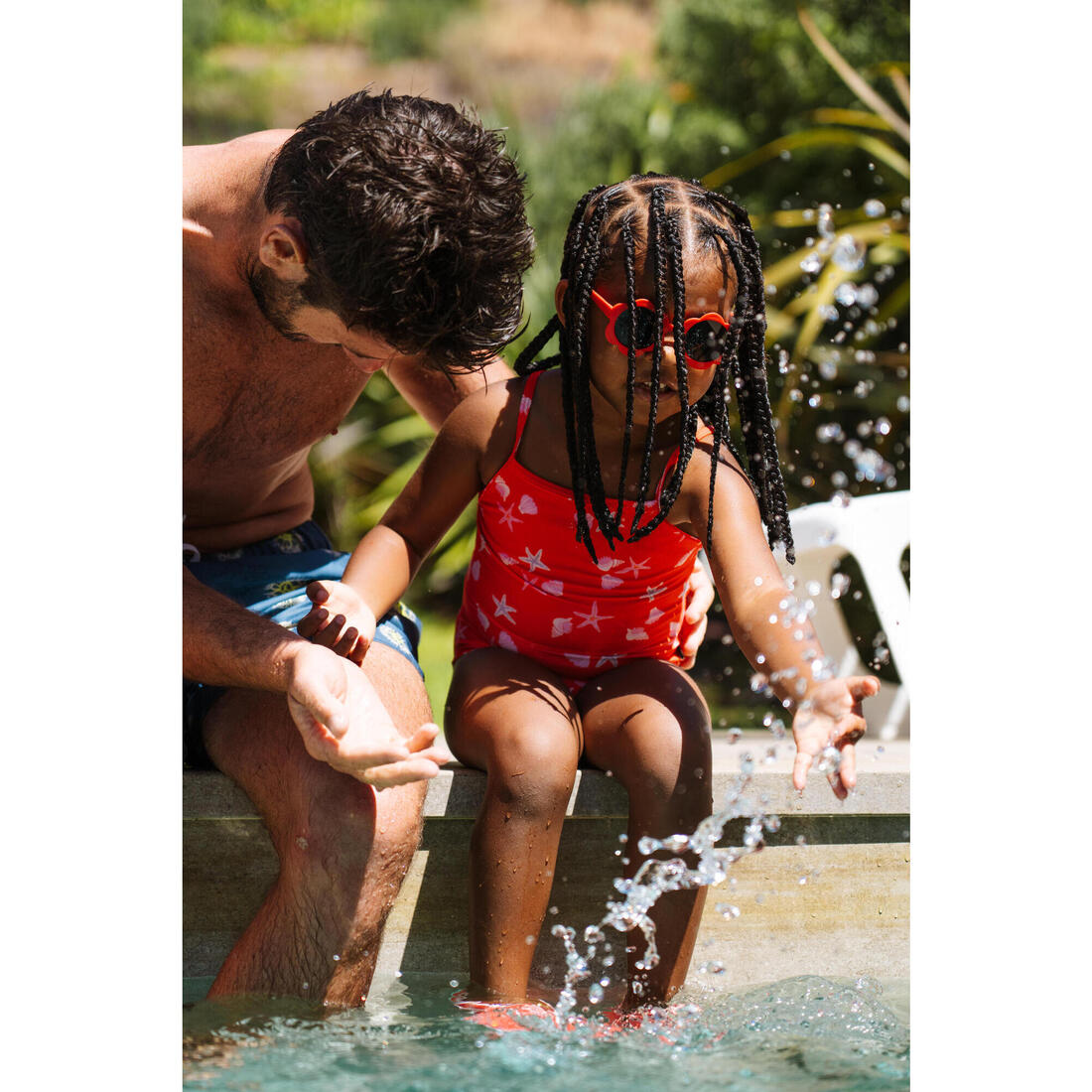 Maillot de bain bébé fille une pièce rose avec imprimé fruits