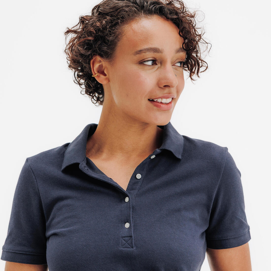 Polo golf en coton polyester manches courtes femme, MW500 beige clair