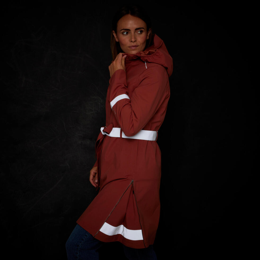Trench femme imperméable avec capuche - vélo ville