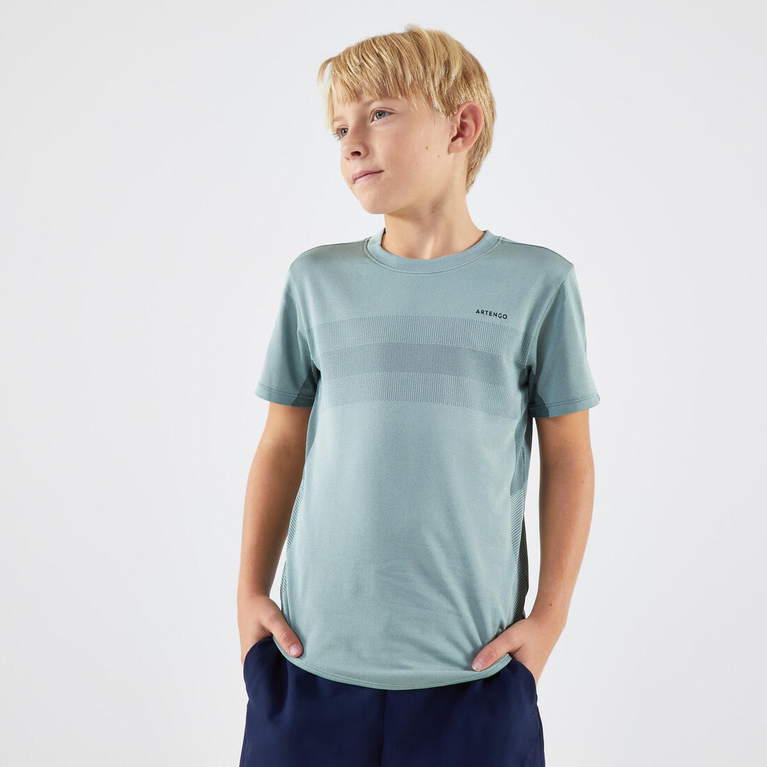 T-shirt de tennis Junior - T-shirt Light bleu foncé