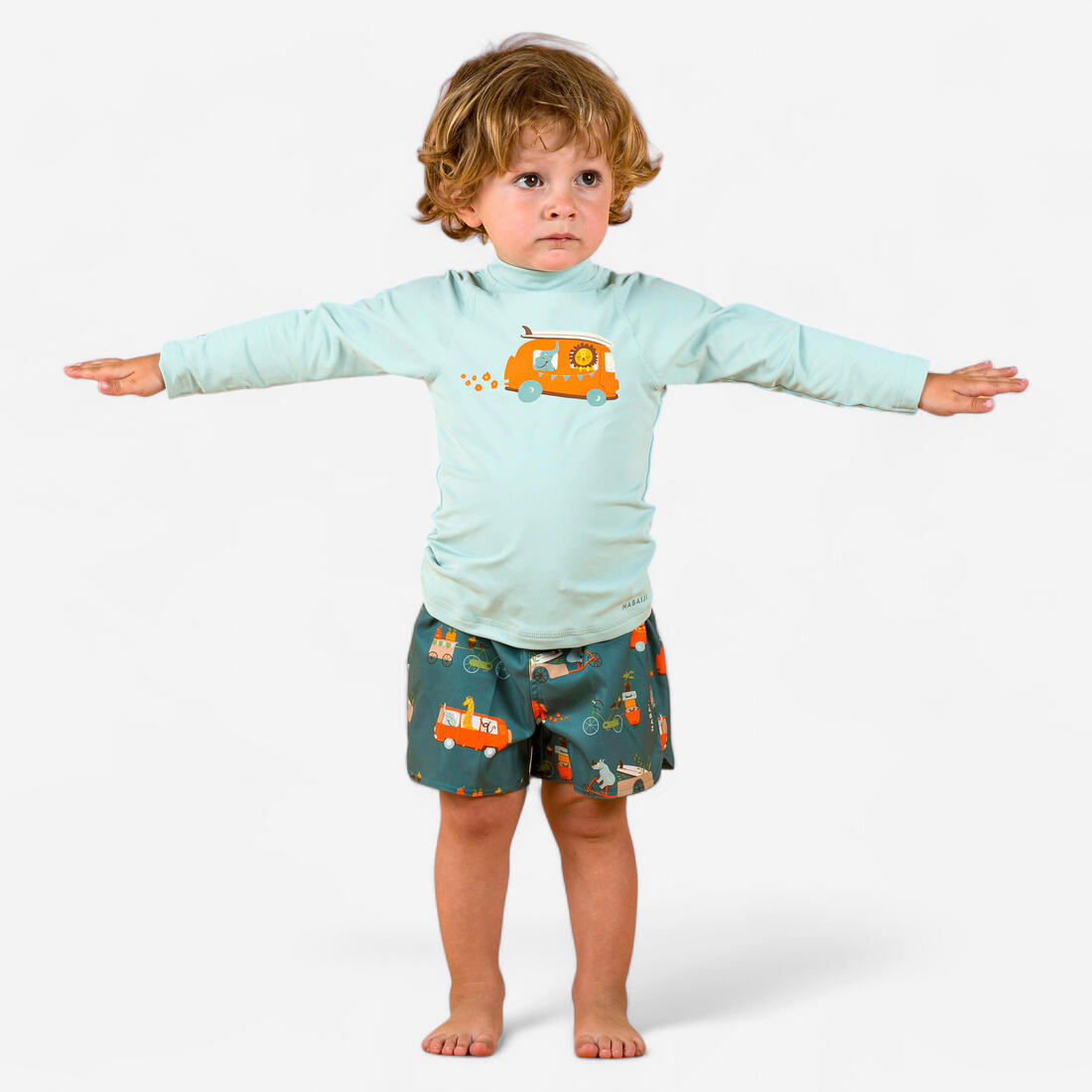 T-shirt anti uv bébé manches longues imprimé savane