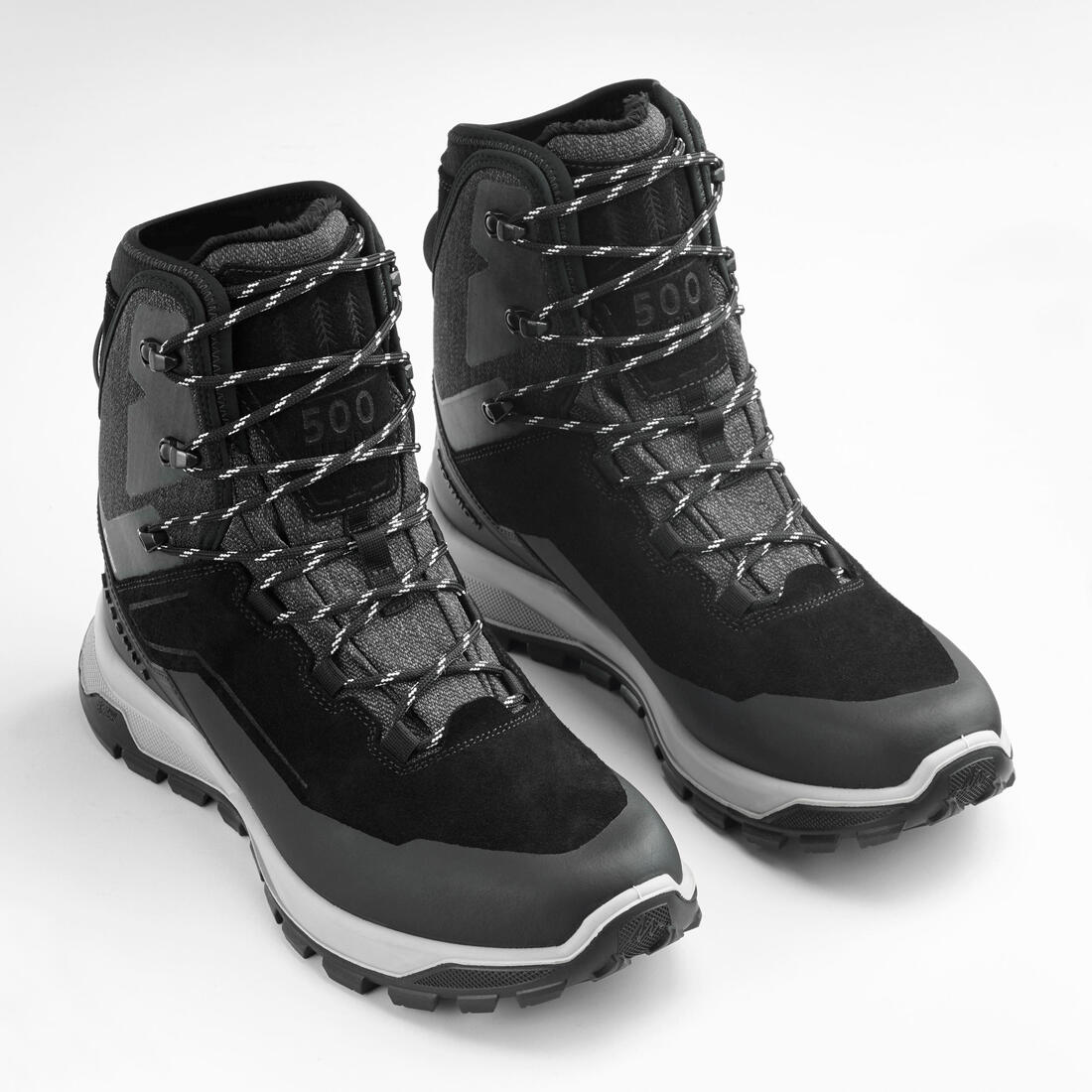 Chaussures en cuir chaudes et imperméables de randonnée - SH900 hautes - homme