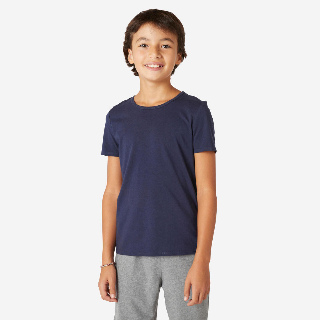 T-shirt basique 100% en coton enfant – bleu marine